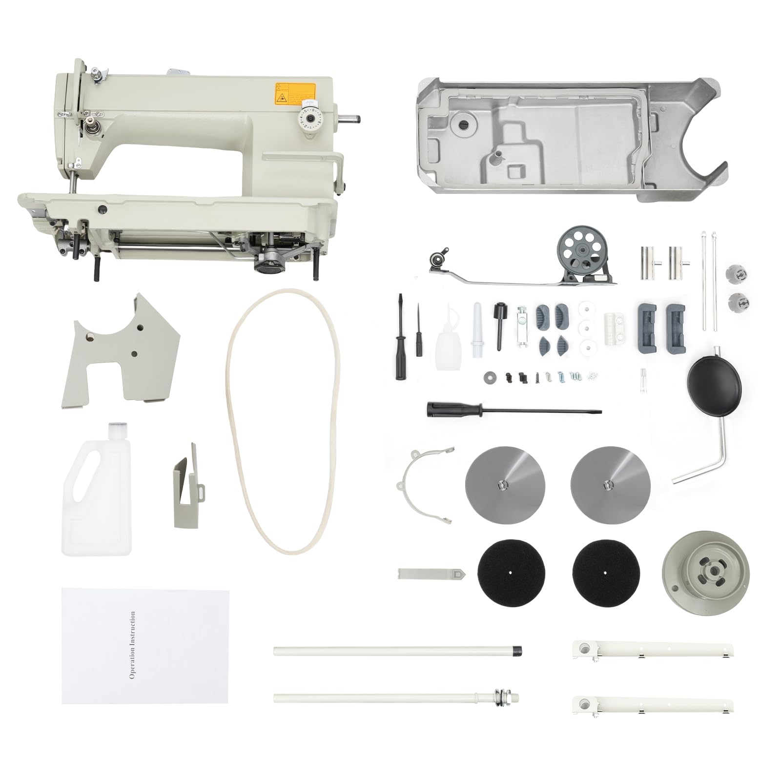 Heavy Duty Industrial Sewing Machine for Thick Materials - 3000 SPM High Speed Lockstitch Leather Sewing Machine for Garment & Tailor Shops - Perfect for Leather, Canvas, Denim & Upholstery Projects