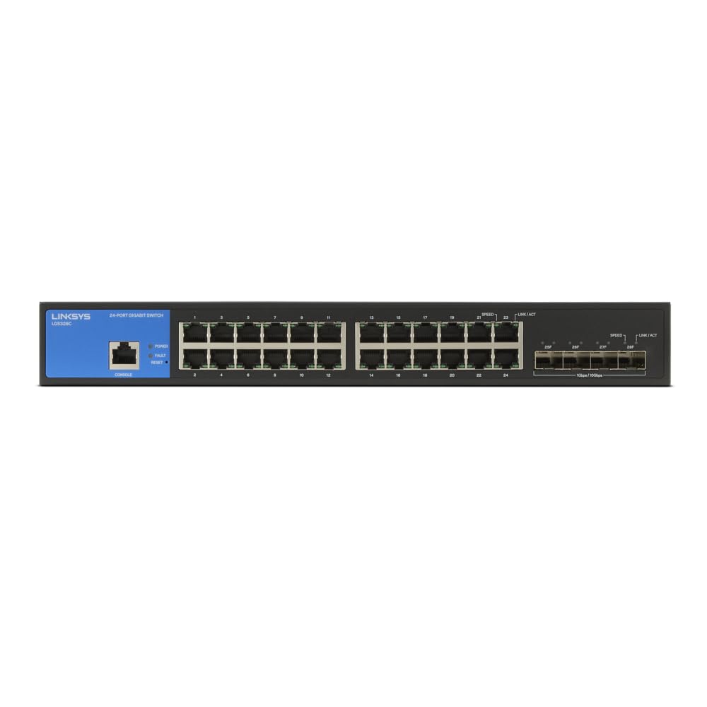 24-Port Managed Gigabit Ethernet Switch with 4 10G SFP+ Uplinks - LGS328C | High-Speed Network Switch for Business & Data Centers | Reliable Connectivity for Office Networks & Server Racks