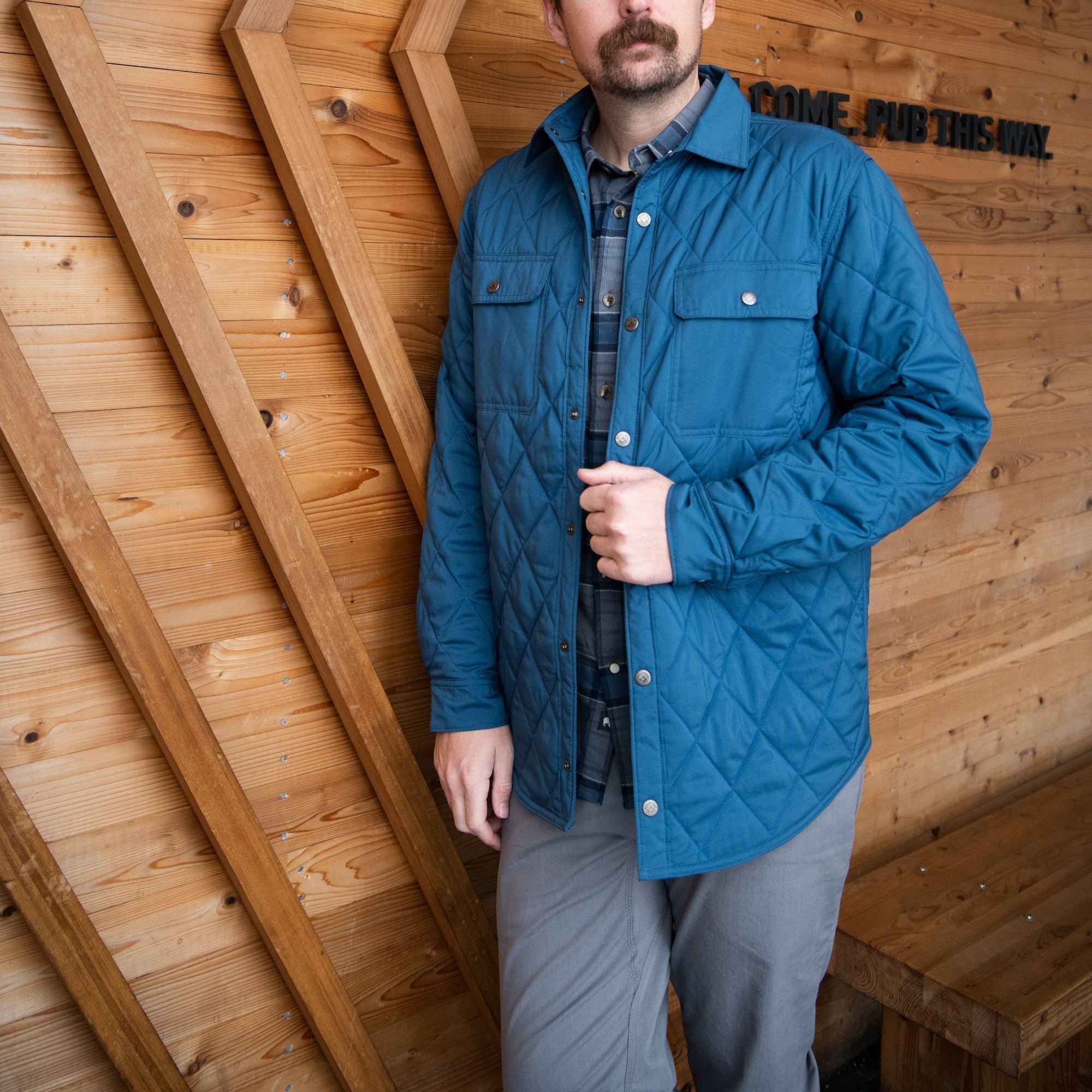 Belton Quilted Shirt Jacket for Men - Lightweight, Stylish & Comfortable - Perfect for Outdoor Activities, Casual Wear & Layering in Fall & Winter
