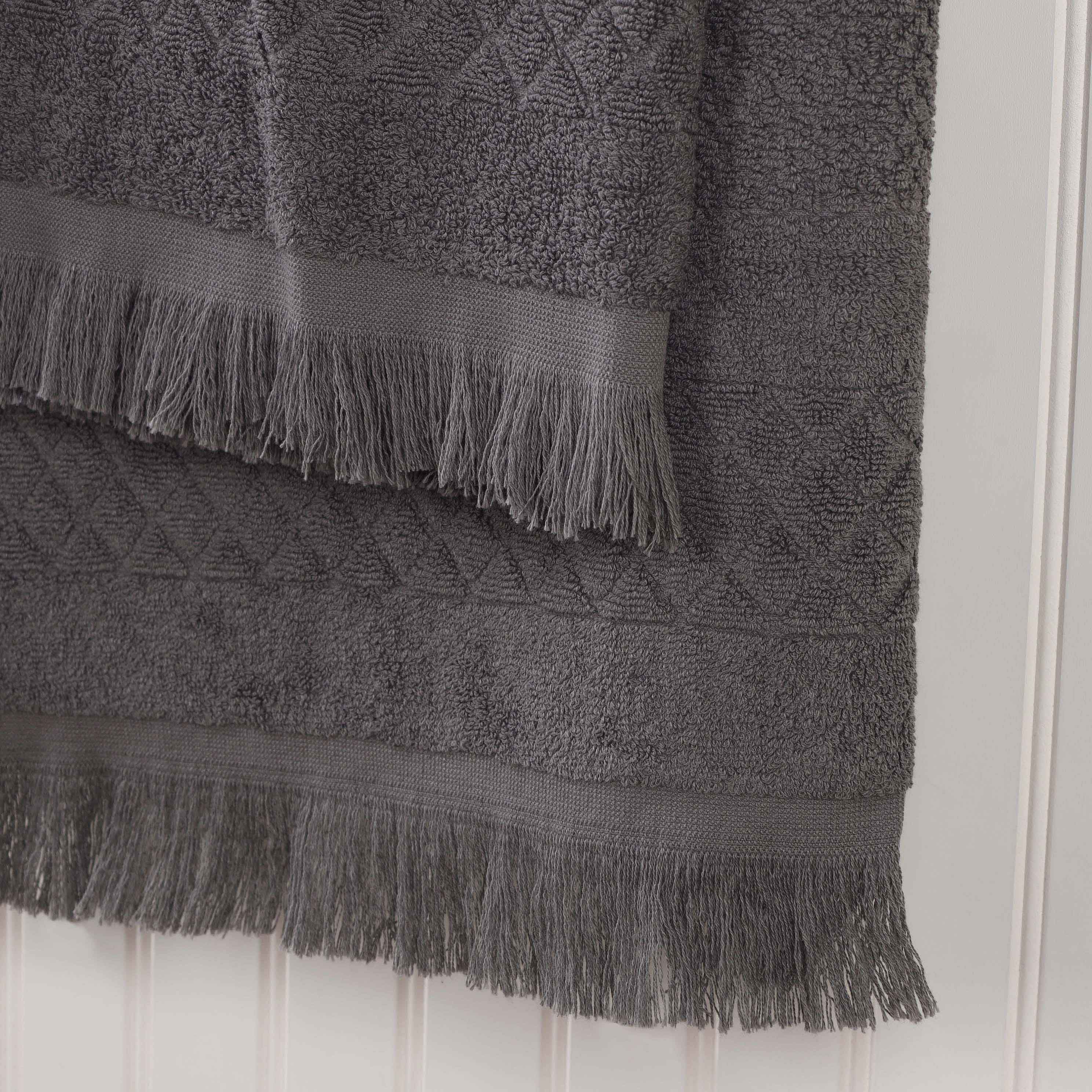 Premium Cotton Geometric Jacquard Plush Soft Absorbent 3-Piece Bath Towel Set - Luxury Spa & Guest Bathroom Essentials