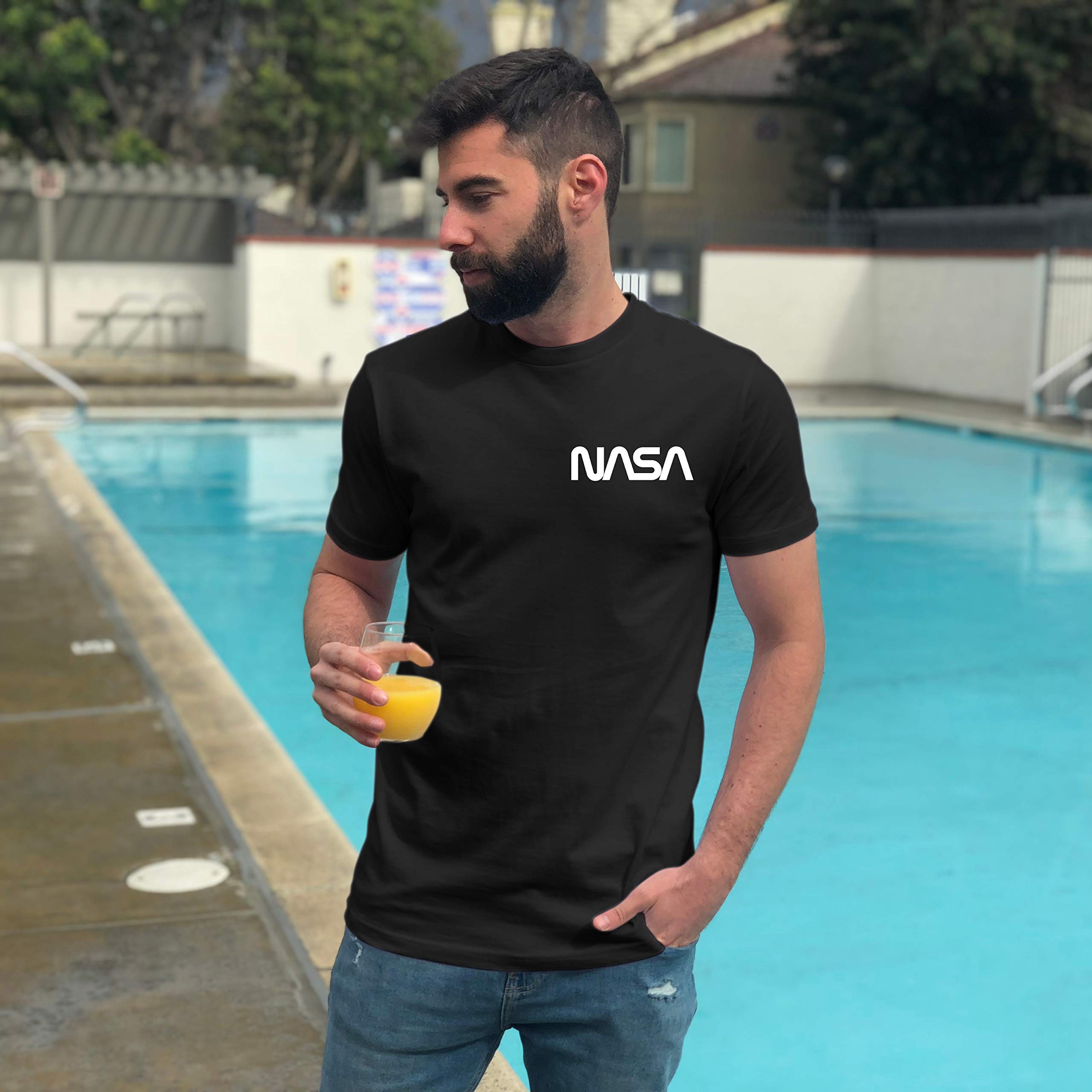NASA Logo Mini Pocket T-Shirt for Men - Official Licensed Apparel | Casual Wear & Space Enthusiast Gift