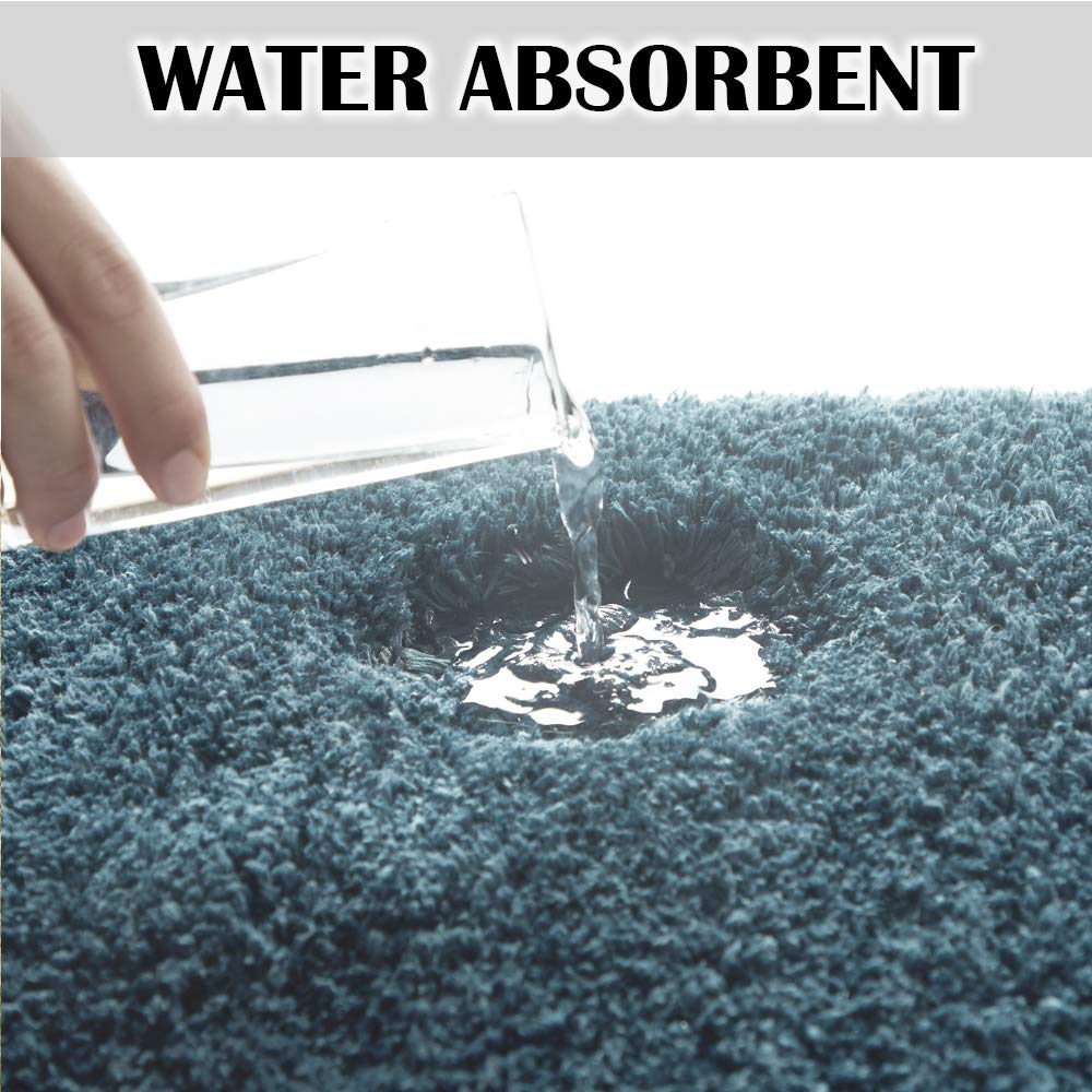 Non-Slip Microfiber Bath Mat - Super Absorbent Plush Shaggy Bathroom Rug (16