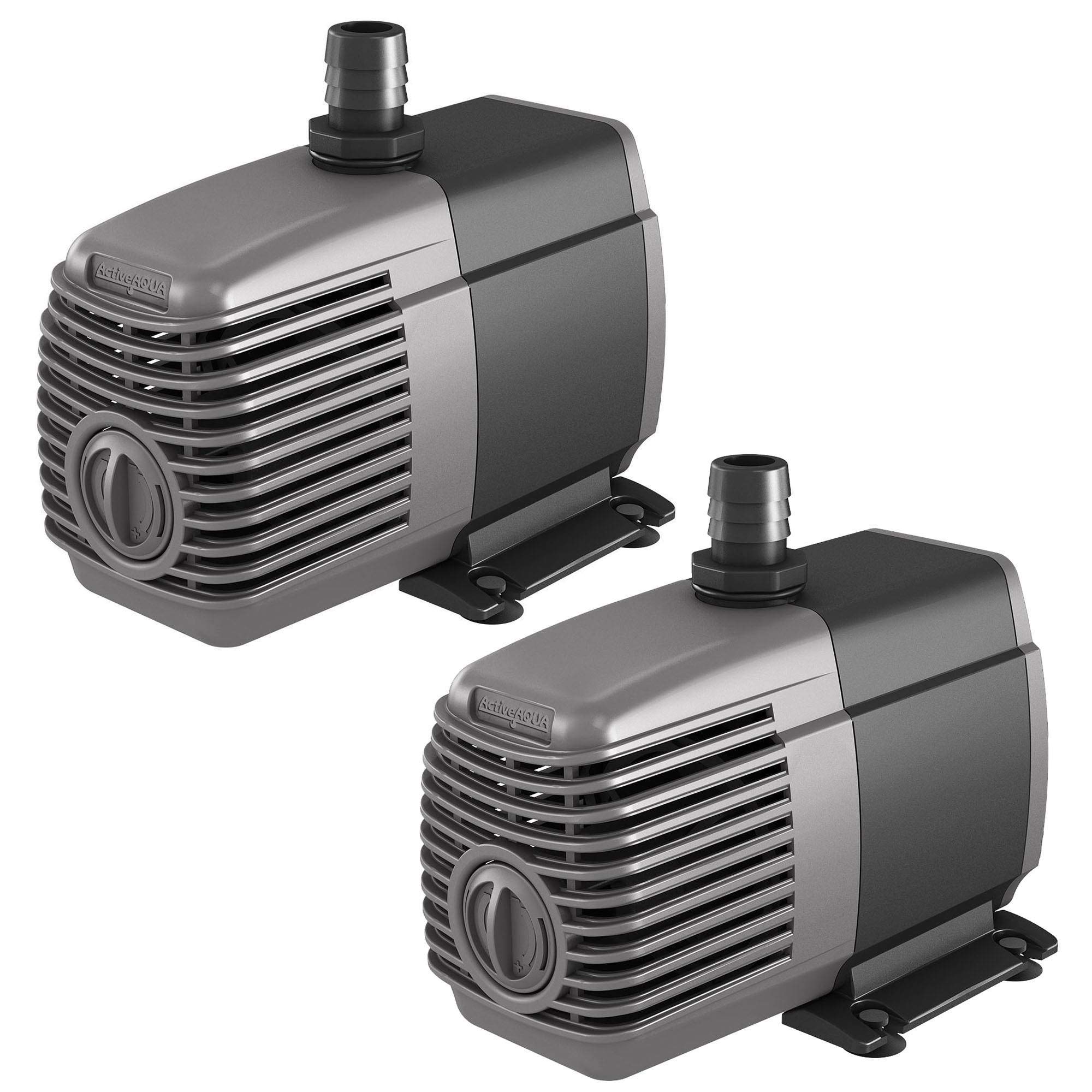 Active Aqua 550 GPH Submersible Water Pump - Oil Free & BPA Free Hydroponic System, Pond & Aquarium Pump (2 Pack) - Perfect for Indoor Gardening, Fish Tanks & Water Features