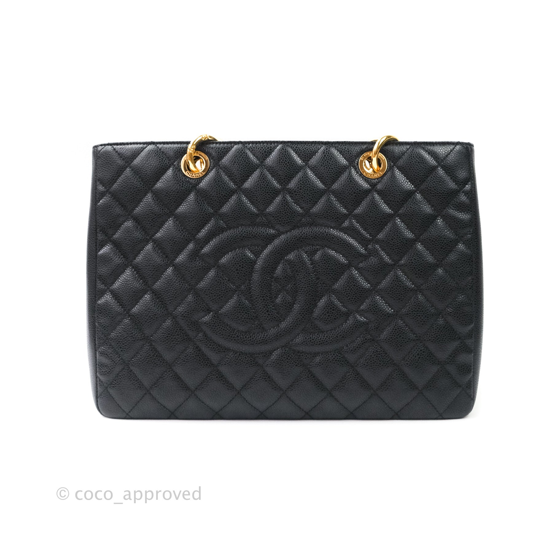 Chanel Caviar Leather Grand Shopping Tote GST Bag Black with Gold Hardware - Luxury Designer Handbag for Women, Perfect for Work, Travel & Everyday Use