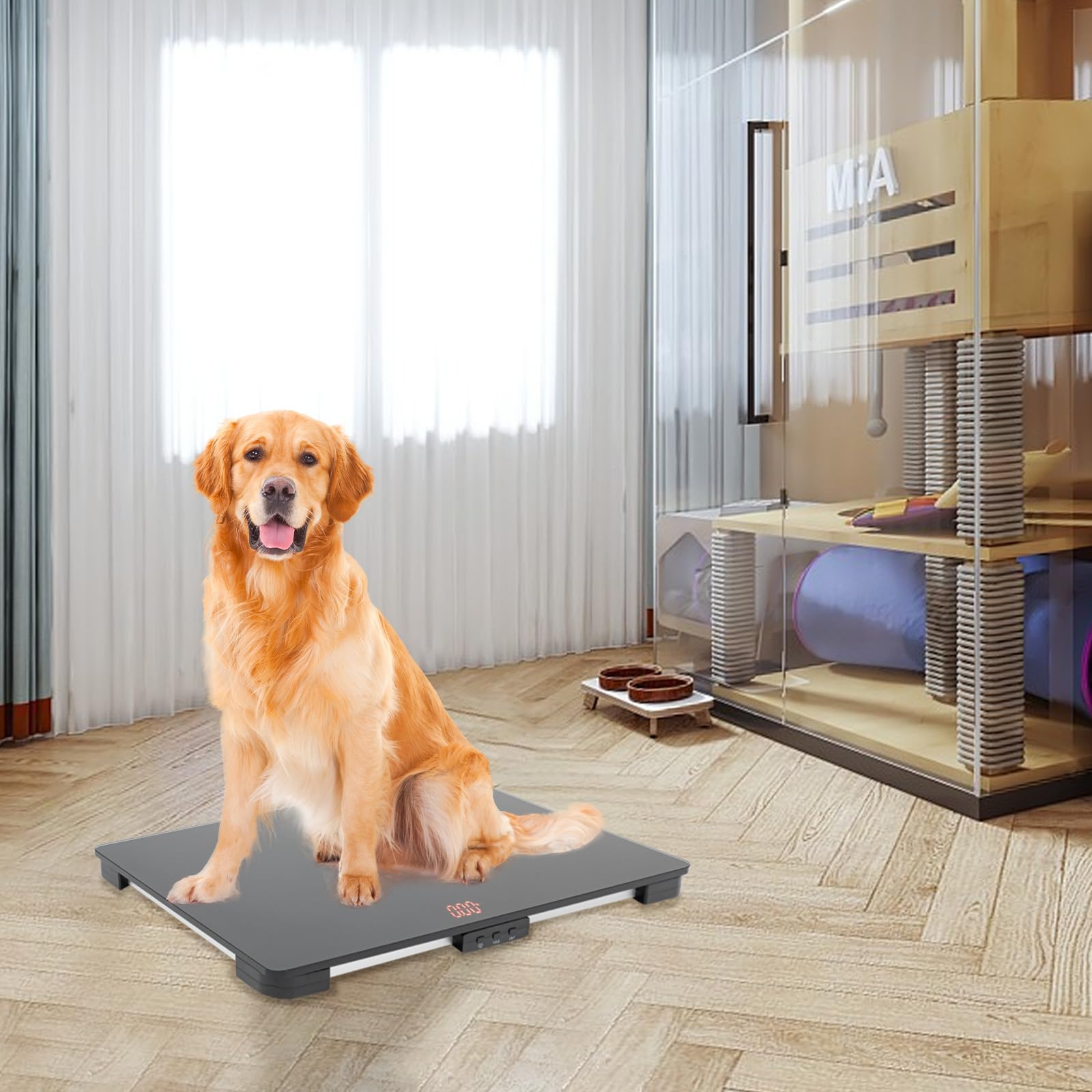 Digital Pet Scale for Dogs & Large Animals - Heavy-Duty 220 lbs Capacity Platform Scale with LCD Display - Perfect for Vet Clinics, Pet Hospitals & Home Use - Ideal for Weighing Dogs, Cats & Other Pets