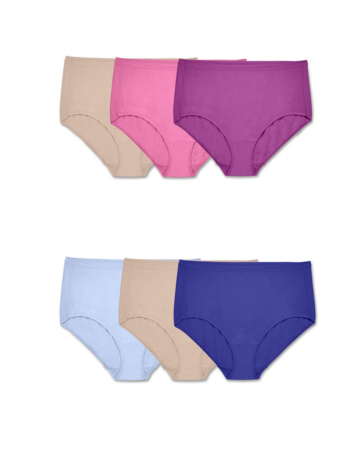 Fruit of the Loom Women's Plus Size Underwear - Ultra Soft Cotton Blend Briefs for All-Day Comfort (Assorted Colors, 11+ Pack) - Perfect for Work, Travel & Relaxation