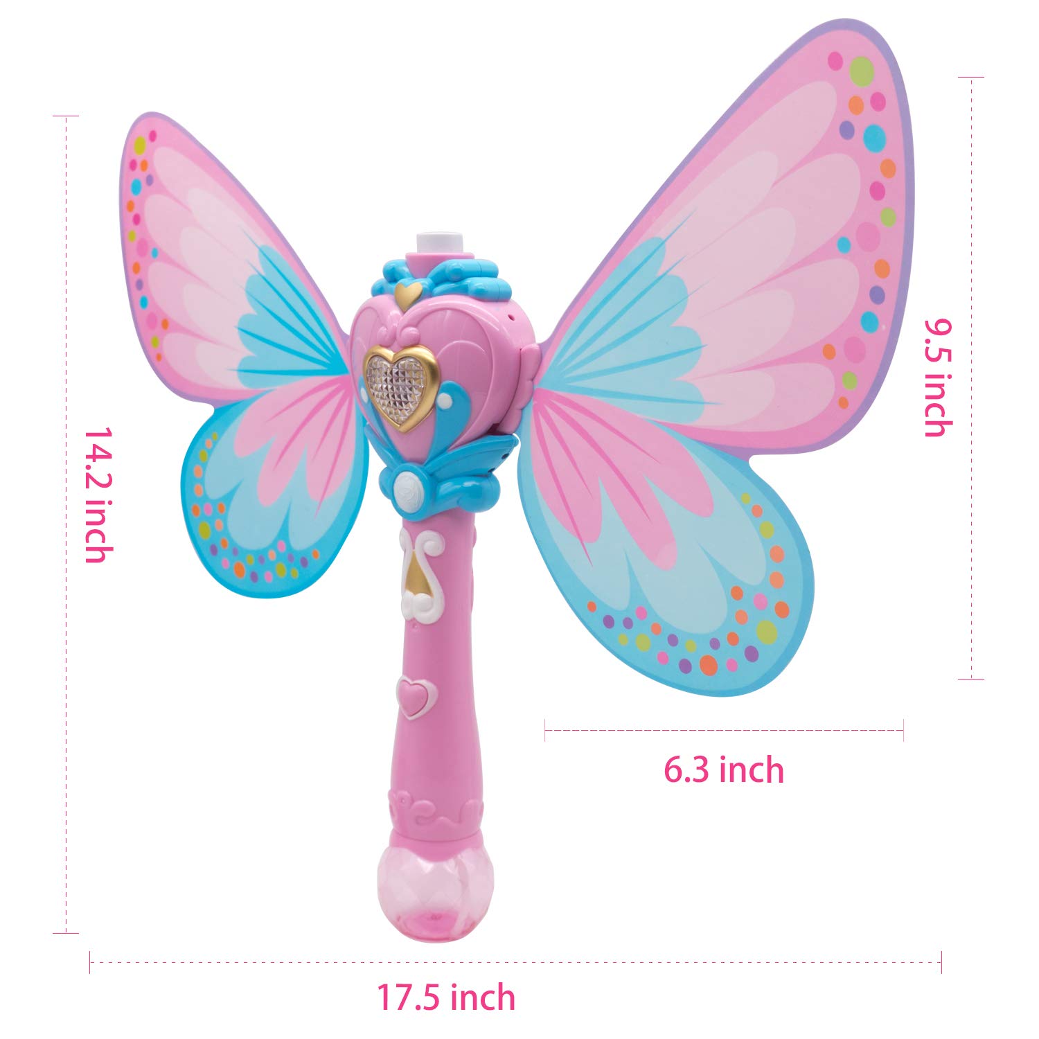 Pink Crefun SB9321 Musical Light Up Bubble Blaster - Safe Durable Handheld Bubble Machine with 2 Bubble Solutions | Bubble Wand Party Favors for Girls Birthday, Outdoor Play, Summer Activities & Kids Party Games