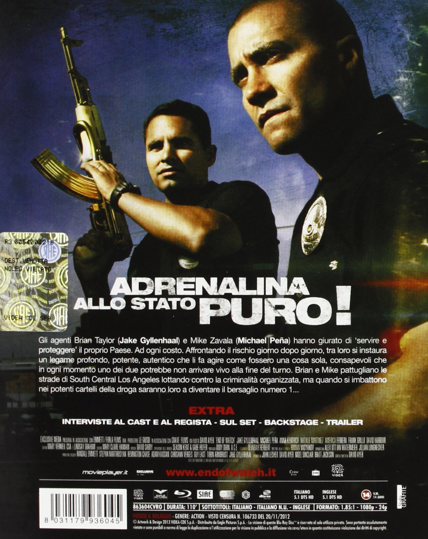 End of Watch - Blu-ray & DVD | Action Thriller Movie | Perfect for Movie Nights & Police Drama Fans