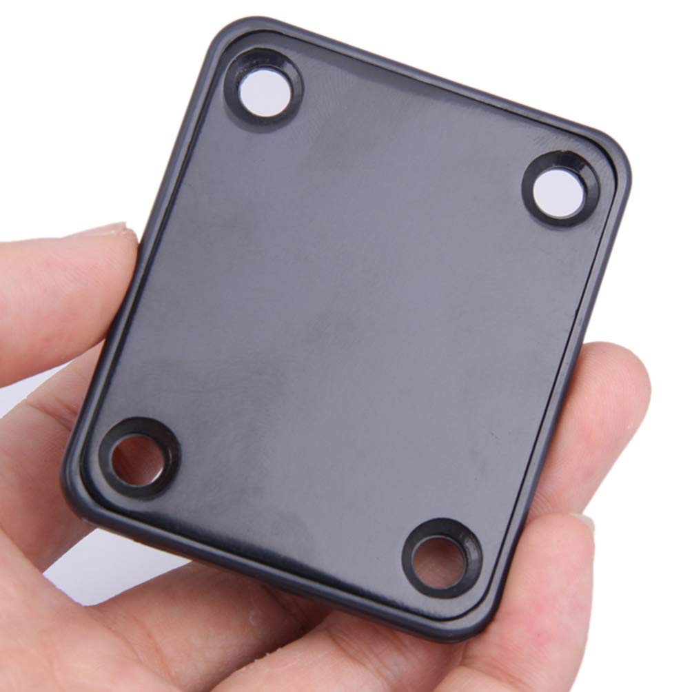 NUOBESTY 3-Pack Black Metal Electric Guitar Neck Plate with Screws - Replacement Connecting Board Plate for Guitar Repair & Maintenance - Perfect for DIY Guitar Upgrades, Professional Installations & Music Studio Accessories