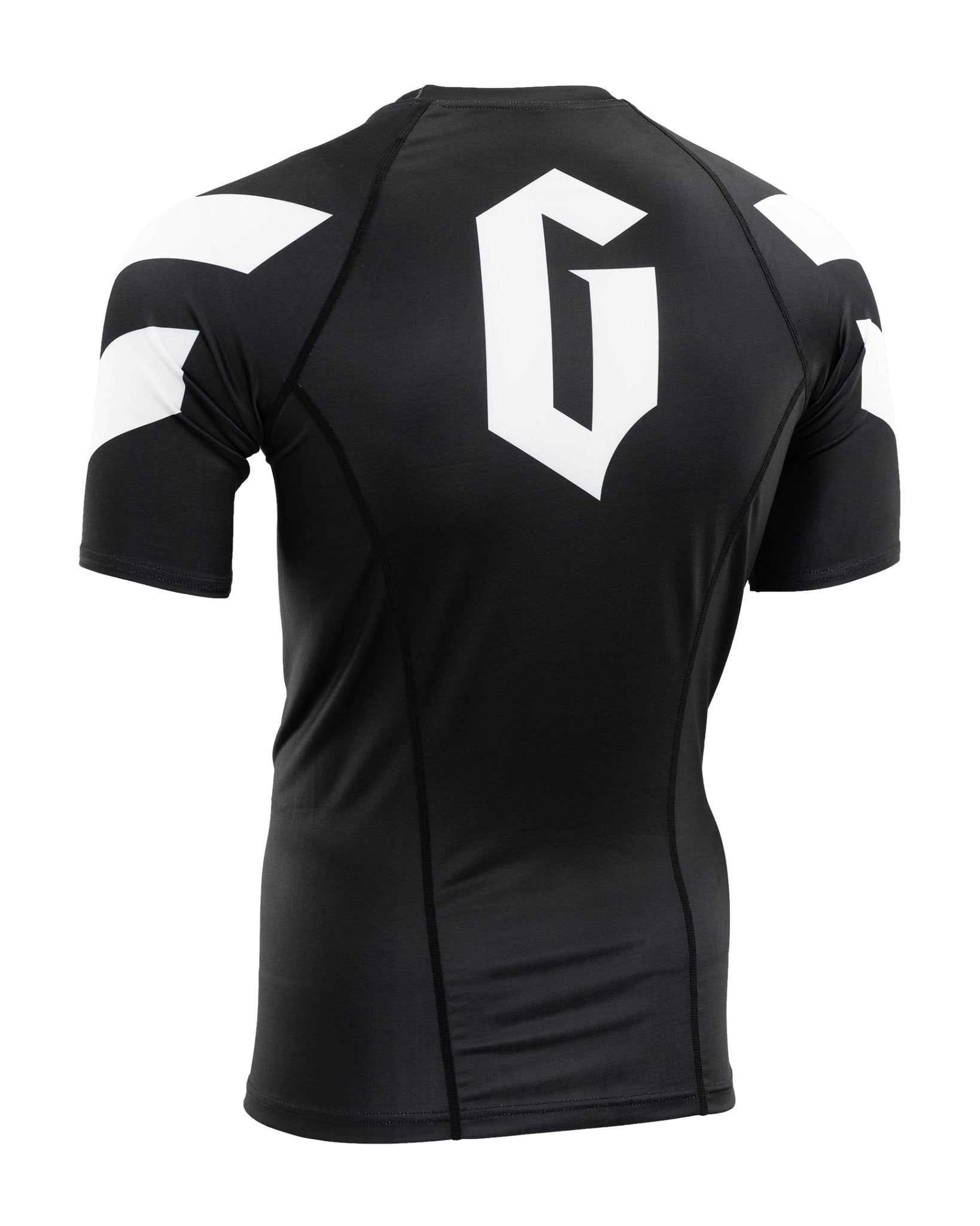 Men's Short Sleeve Pro Ranked Rash Guard - UPF 50+ Sun Protection, Quick Dry & Anti-Chafing for Surfing, MMA, Jiu-Jitsu & Water Sports
