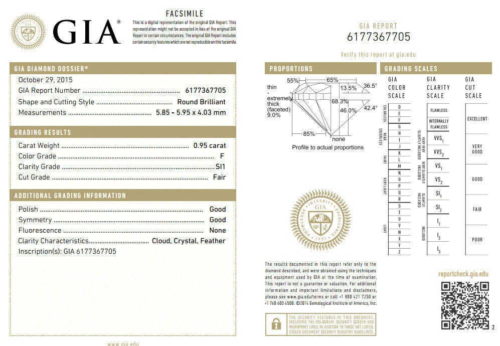 GIA Certified 0.95ct F Color SI1 Clarity Natural Round Diamond Engagement Ring in 14K White Gold - Portuguese Revival Style for Wedding, Proposal & Anniversary Gifts