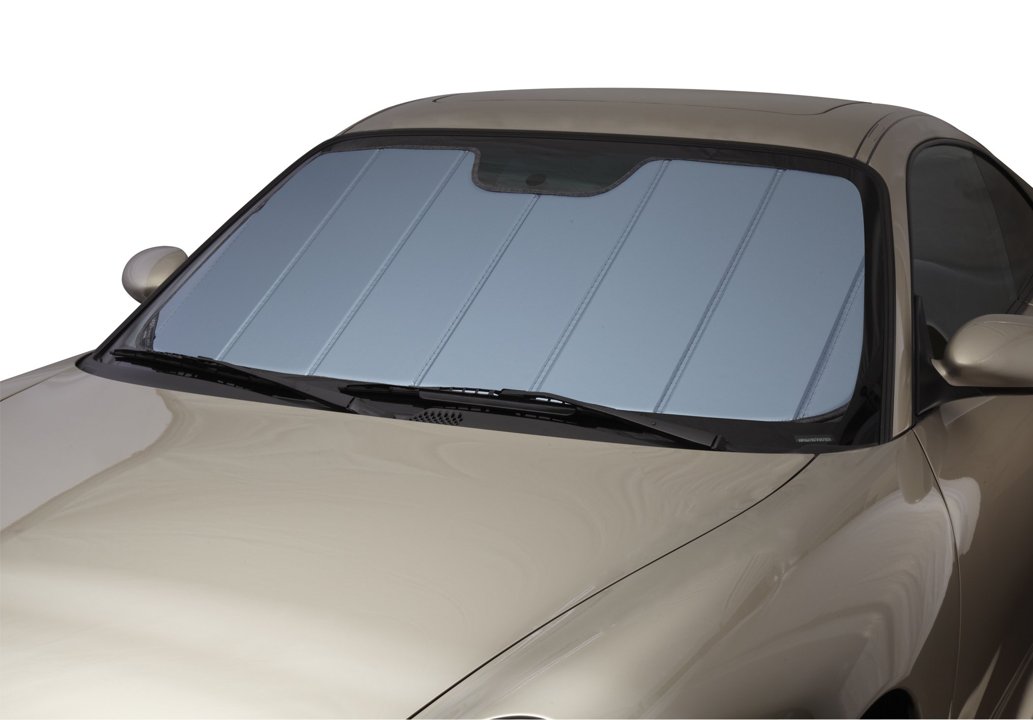 Covercraft UV11358BL Blue Metallic Accordion Fold Car Windshield Sun Shade - UVS100 Heat Shield for Sun Protection & Temperature Control - Perfect for Parking in Direct Sunlight