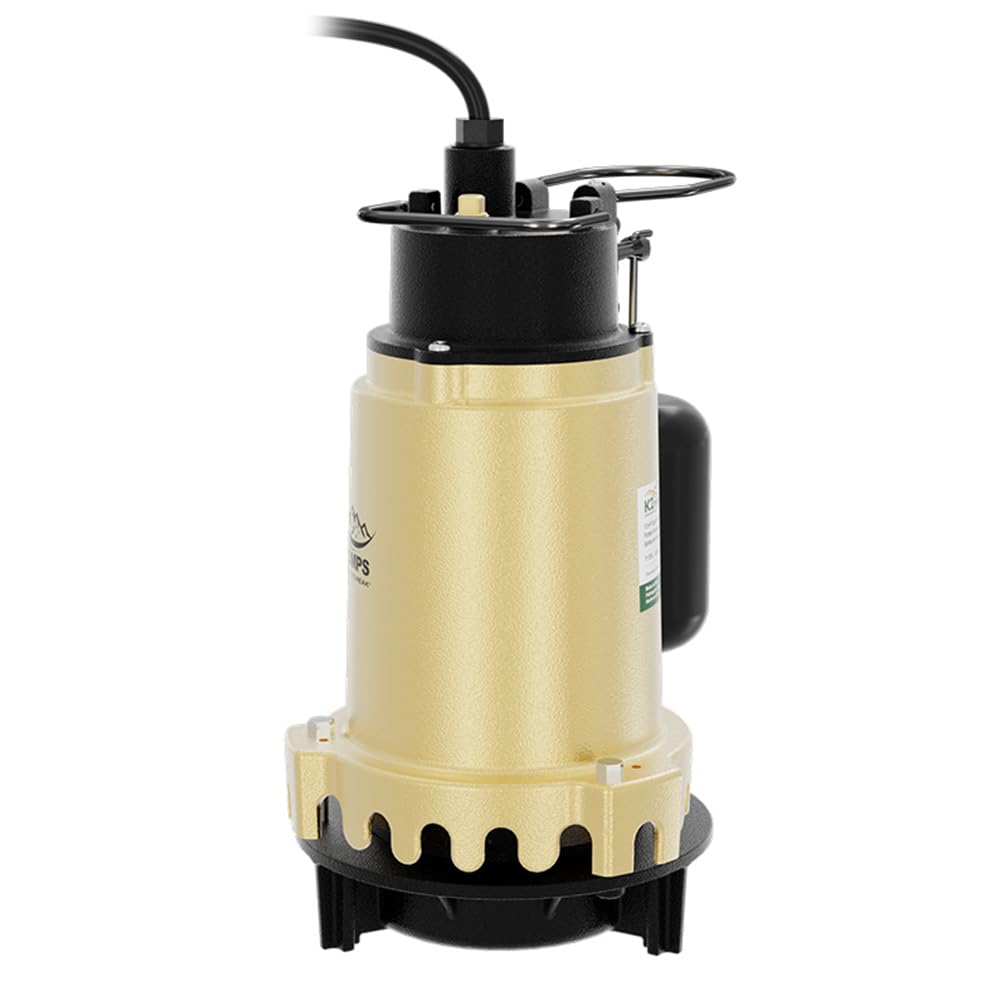 K2 Pumps SPI07502K 3/4HP Cast Iron Submersible Sump Pump with Quick Connect Fitting & Vertical Float Switch - Ideal for Basement Flood Prevention and Water Drainage