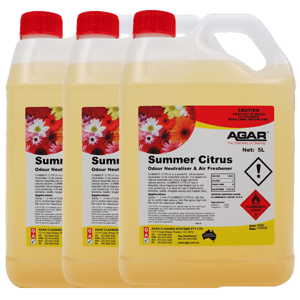 Agar Summer Citrus Odor Neutralizer & Air Freshener - Eliminate Bad Smells in Home, Car, Office & Bathroom | Long-Lasting Fresh Citrus Scent