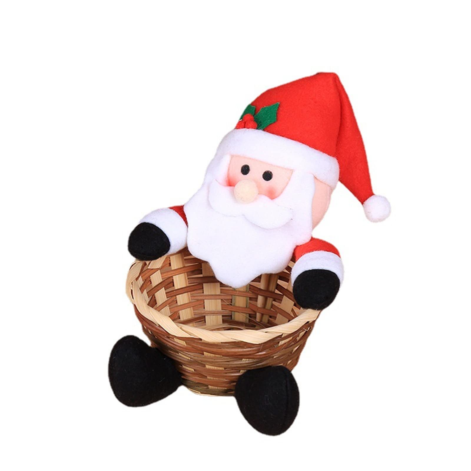 Handmade Christmas Santa Claus Candy Storage Basket - Xmas Table Decor, Holiday Gift, Santa & Snowman Candy Holder (4.72