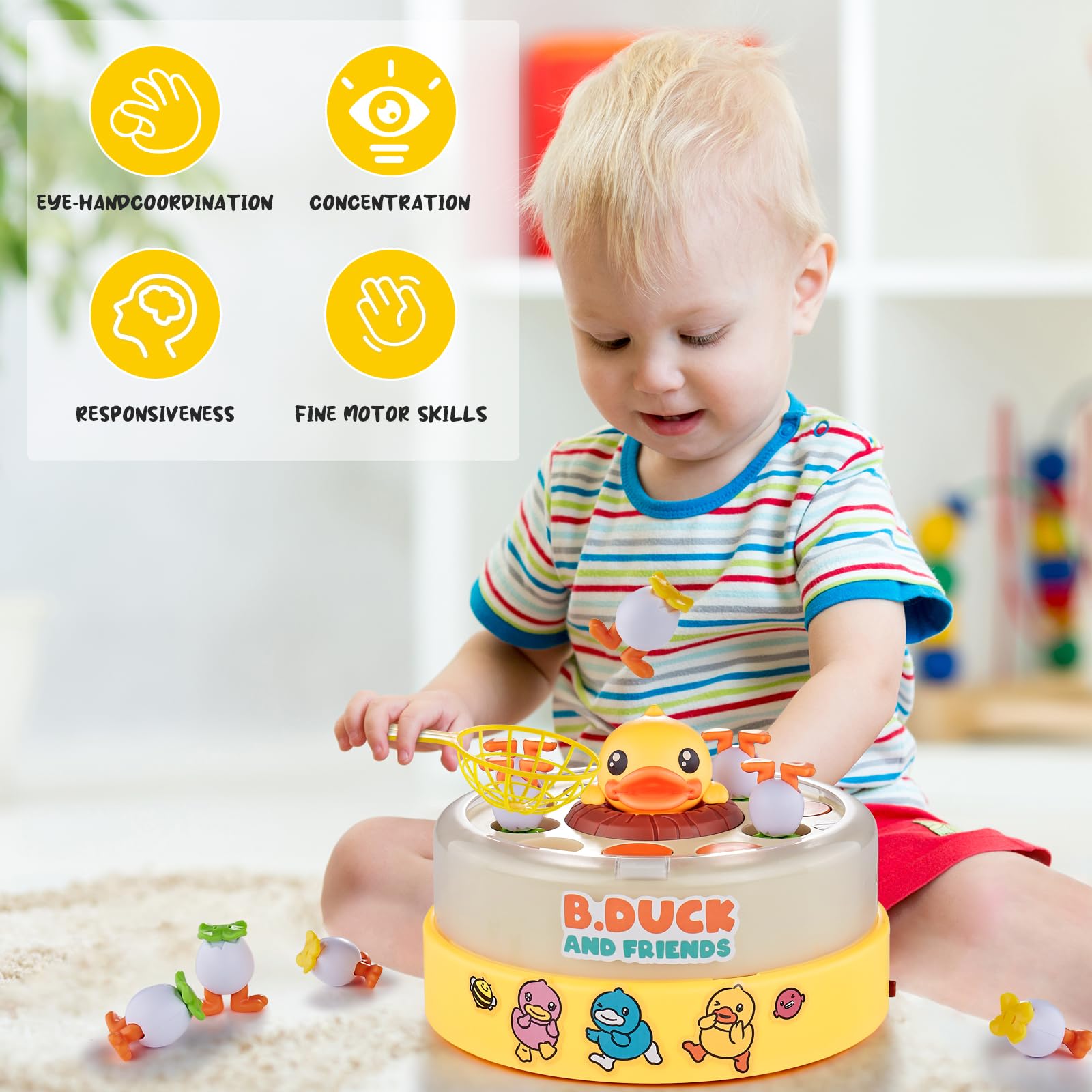 B.Duck Catch & Bounce Game for Kids 3-6 - Outdoor Birthday Gift for Boys Girls