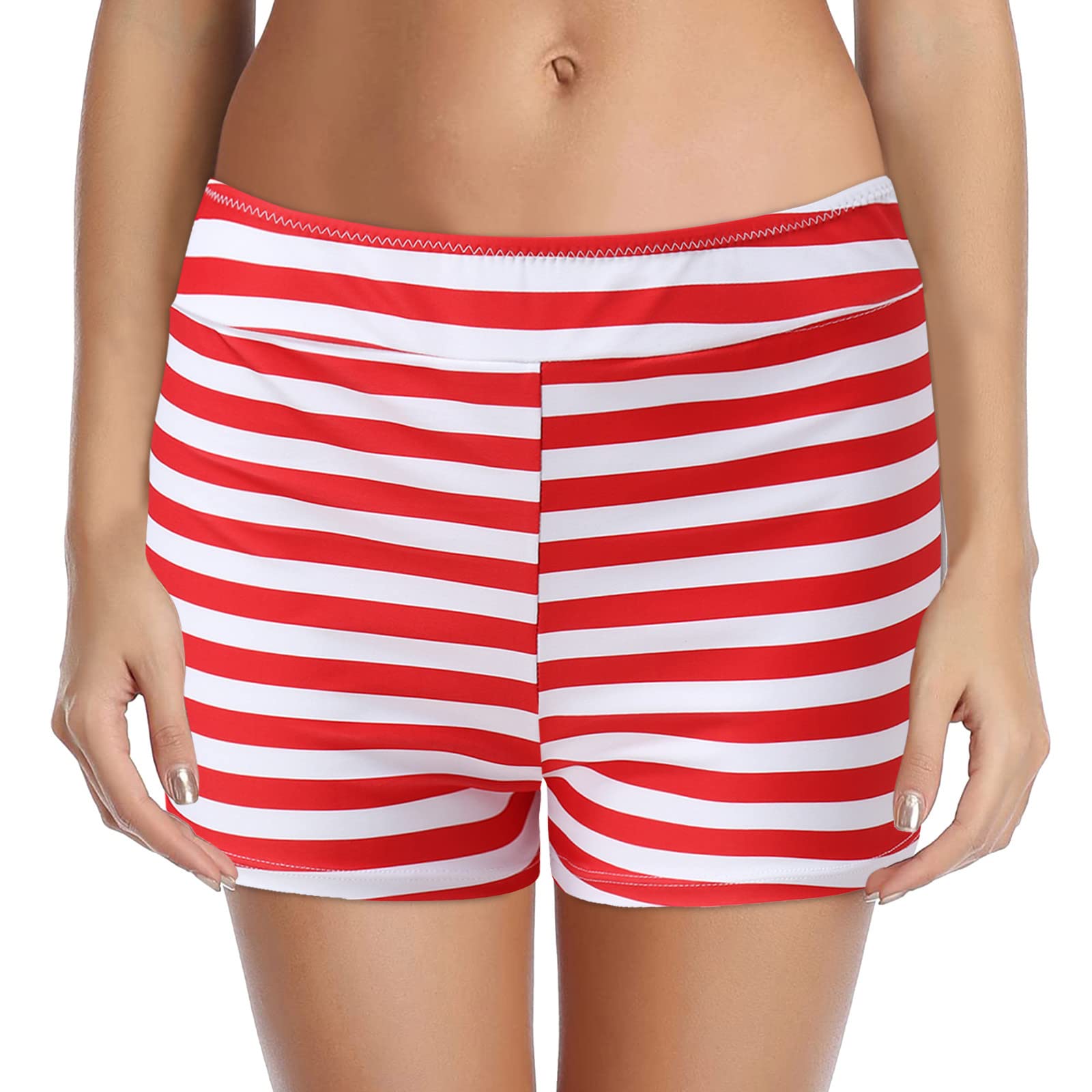 **Women's Plus Size High Waist Swim Shorts - Quick Dry Beach Board Shorts for Summer | Perfect for Swimming, Surfing & Beach Vacations**