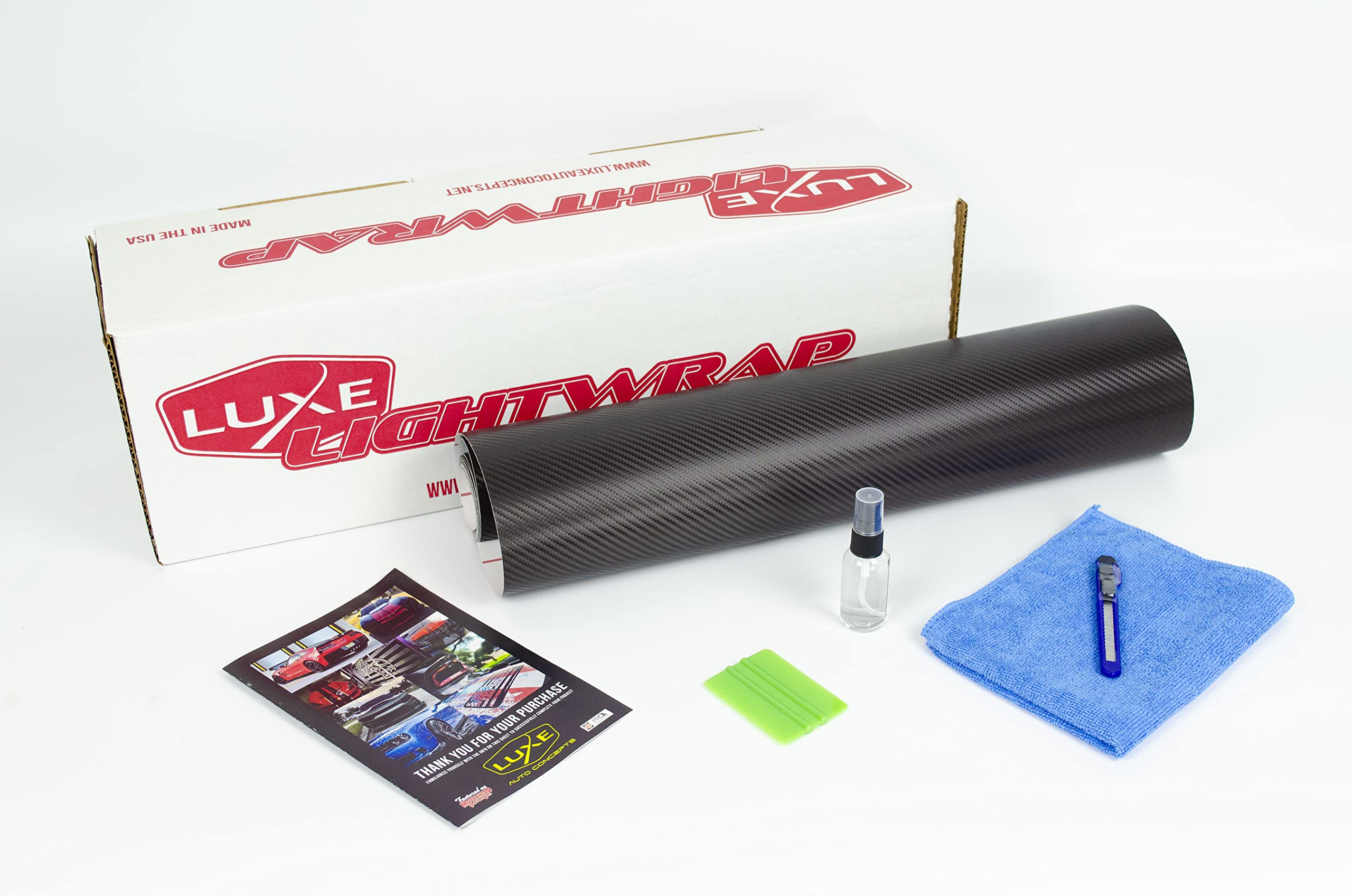 Premium Car Headlight & Taillight Tint Film Kit - Dark Smoke Carbon Universal Wrap (20