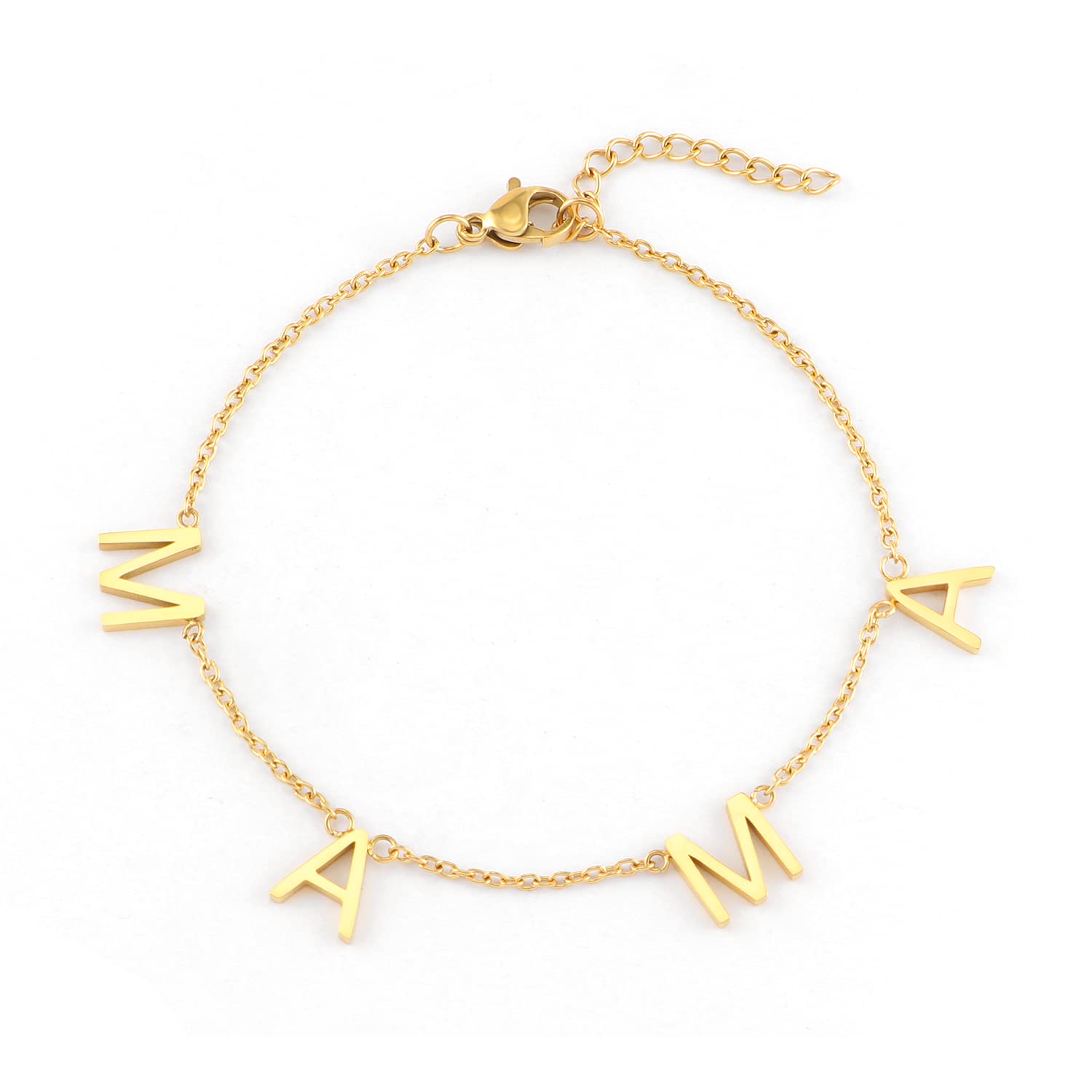 POSHFEEL Mama Charm Bracelet - Stainless Steel Letter Bracelet for Mom | Mother's Day Gift, Birthday Present for Women | Perfect for Everyday Wear, Special Occasions & Heartfelt Gestures