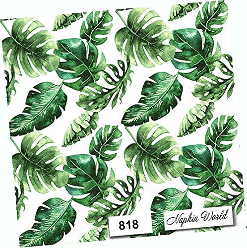 Monstera Leaf Pattern Decorative Paper Napkins - 6.5