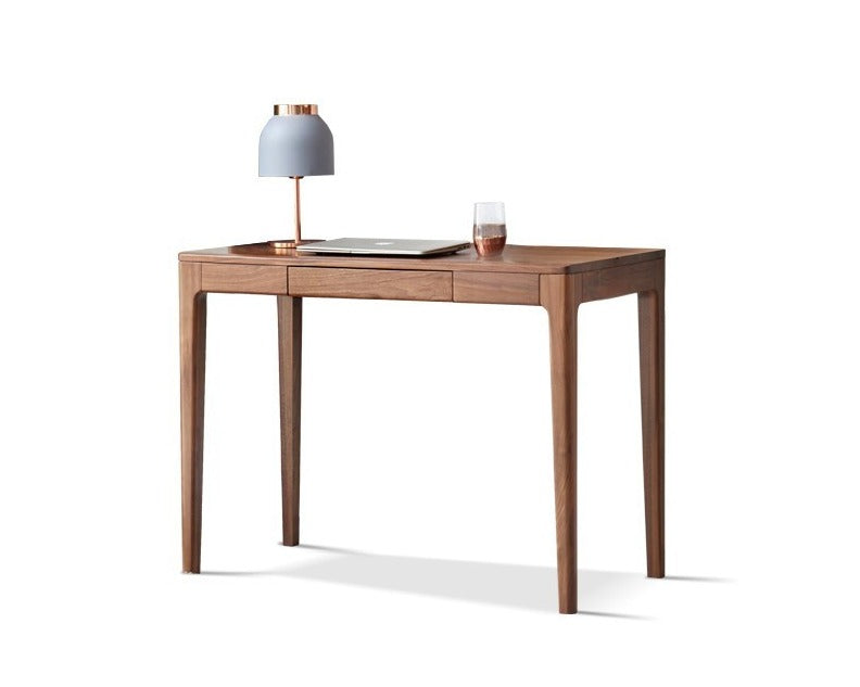 Solid Oak Wood Office Desk in Walnut Finish - Stylish & Durable Workspace Solution for Home Office, Study Room or Business