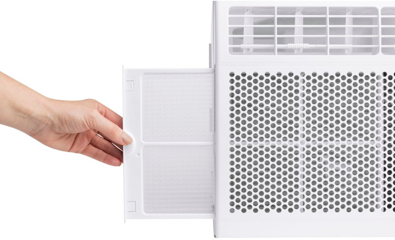 GE 6,000 BTU Window Air Conditioner - Cools 250 Sq.Ft - Remote Control Included - White (AHP06LZ) - Perfect for Bedrooms, Dorm Rooms & Small Apartments