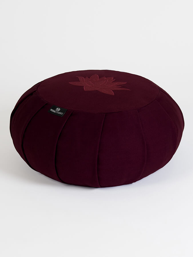 Organic Cotton Round Lotus Zafu Buckwheat Meditation Cushion - GOTS Certified for Yoga, Zen Meditation & Home Decor - Eco-Friendly & Comfortable Support for Mindful Practices