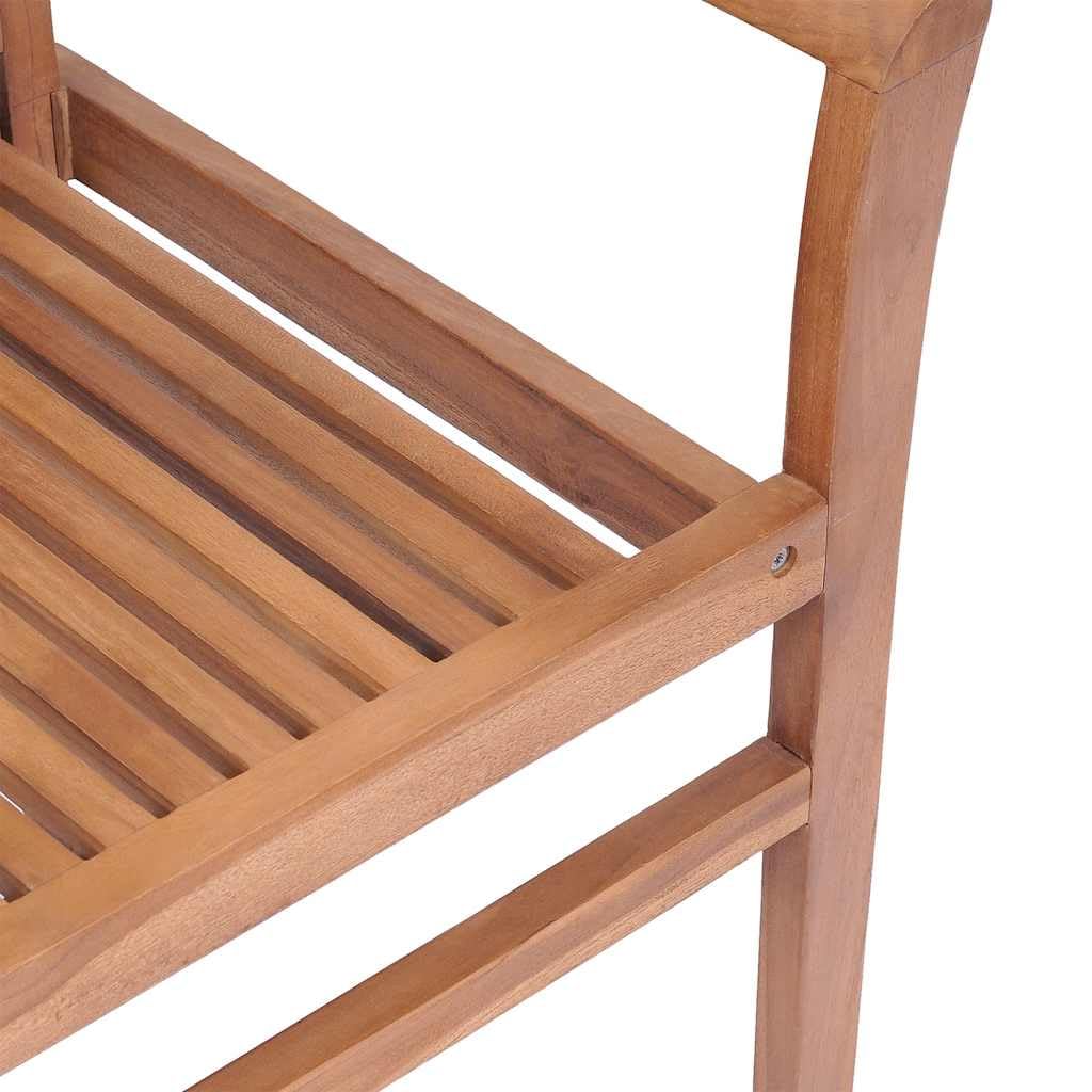 Premium Teak Wood Dining Chairs Set of 2 with Cream Cushions - Ergonomic Stackable Chairs for Indoor & Outdoor Use - Perfect for Patio, Garden, Dining Room and Kitchen Decor