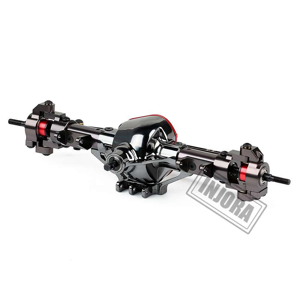 INJORA CNC Metal Front Axles for 1:10 RC Crawler - Compatible with Axial SCX10, D90, Redcat Gen 7 (Set E) - Heavy Duty Off-Road Performance for Rock Crawling & Trail Adventures