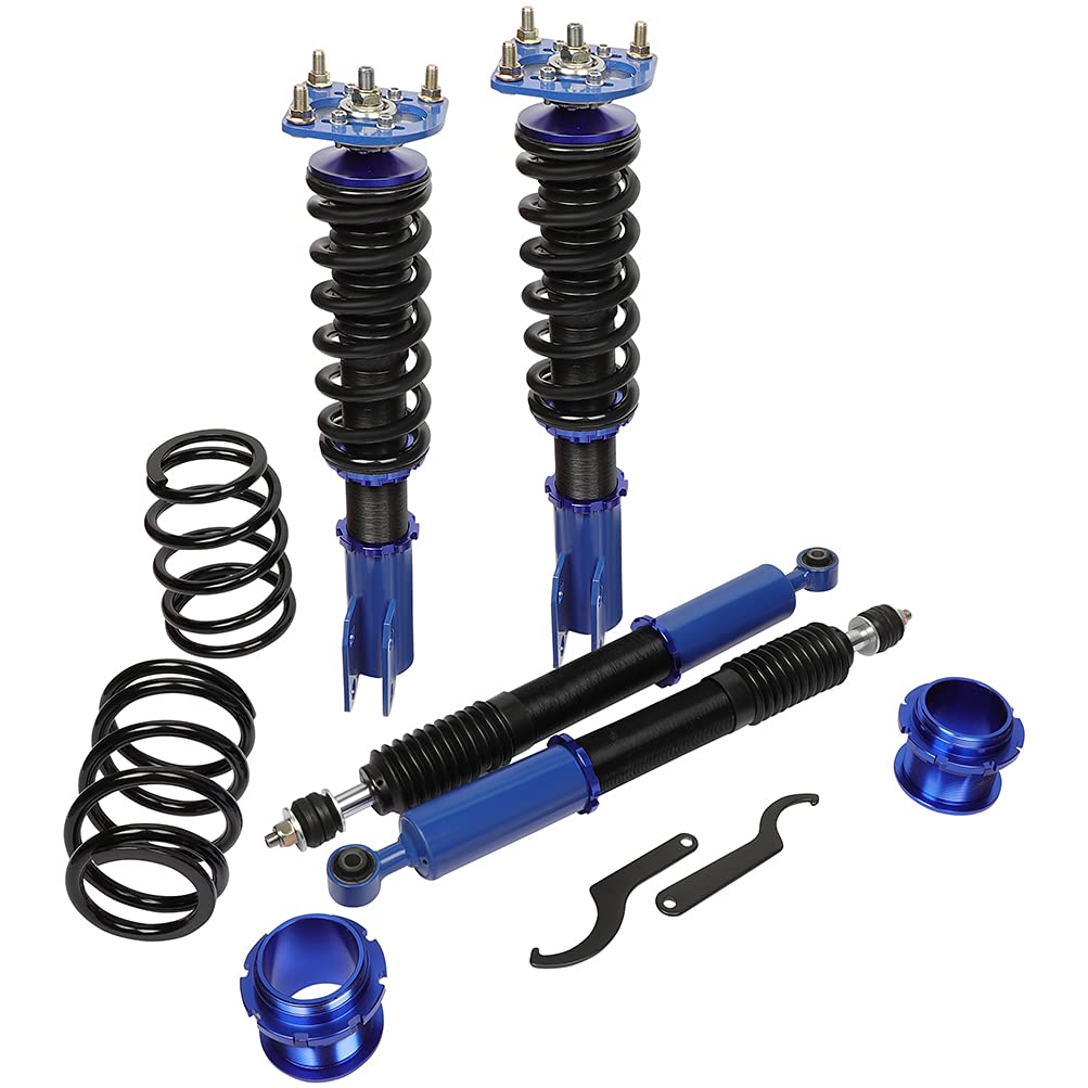 ECCPP Adjustable Coilover Suspension Kit - Height Adjustable Struts & Coil Spring Shocks for 1994-2004 Ford Mustang (Blue) | Perfect for Street Performance, Track Racing & Custom Lowering Mods