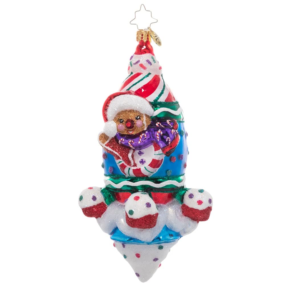 Christopher Radko Handmade European Glass Christmas Tree Ornament - Candy & Sweets Design, Space-Themed Holiday Decoration for Xmas Tree, Home, Party & Gift Giving