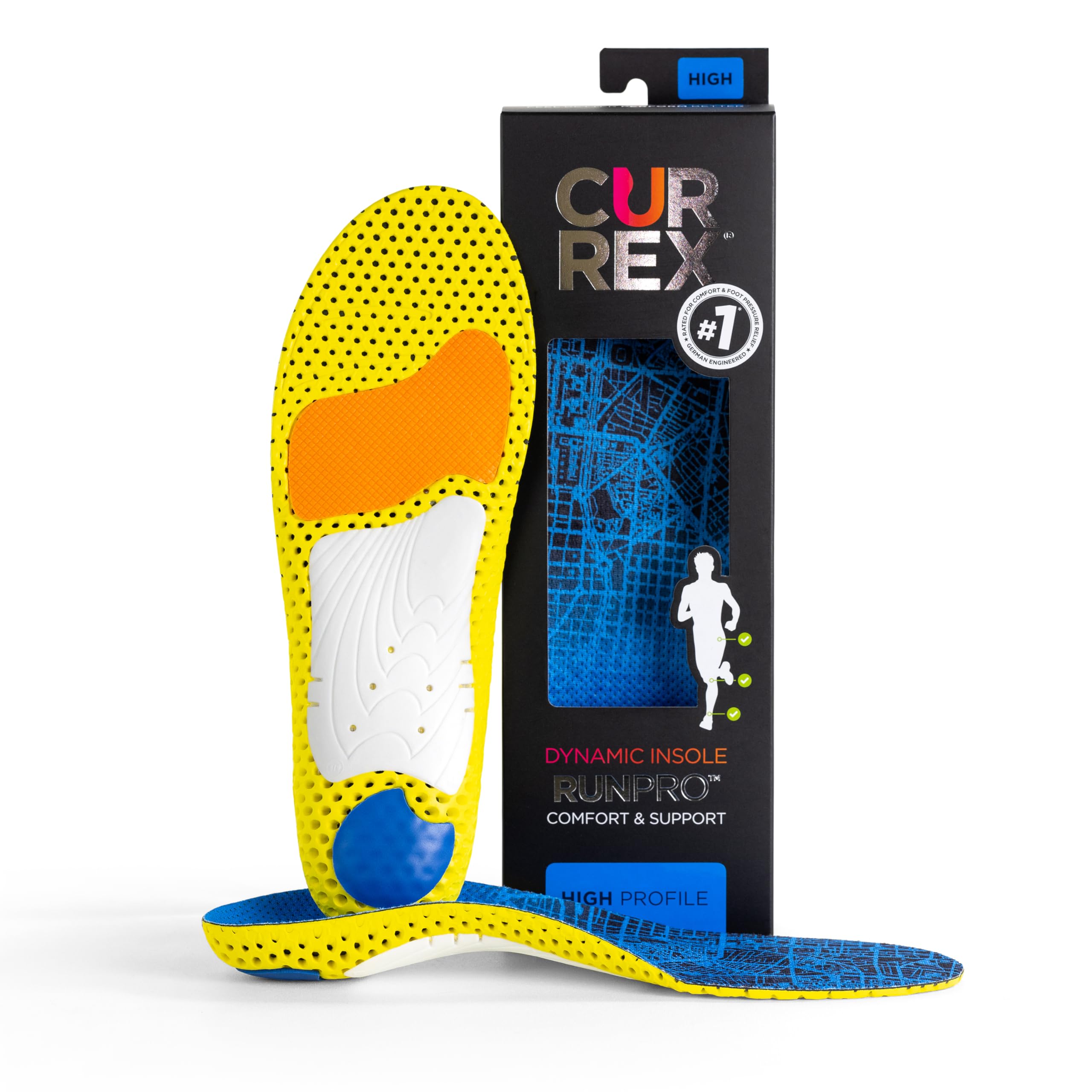 CURREX RunPro High Arch Support Insoles for Running Shoes – Reduce Fatigue, Prevent Injuries & Enhance Performance – Men & Women Orthotic Inserts – 2X Size – Ideal for Marathon Training, Hiking & Daily Comfort