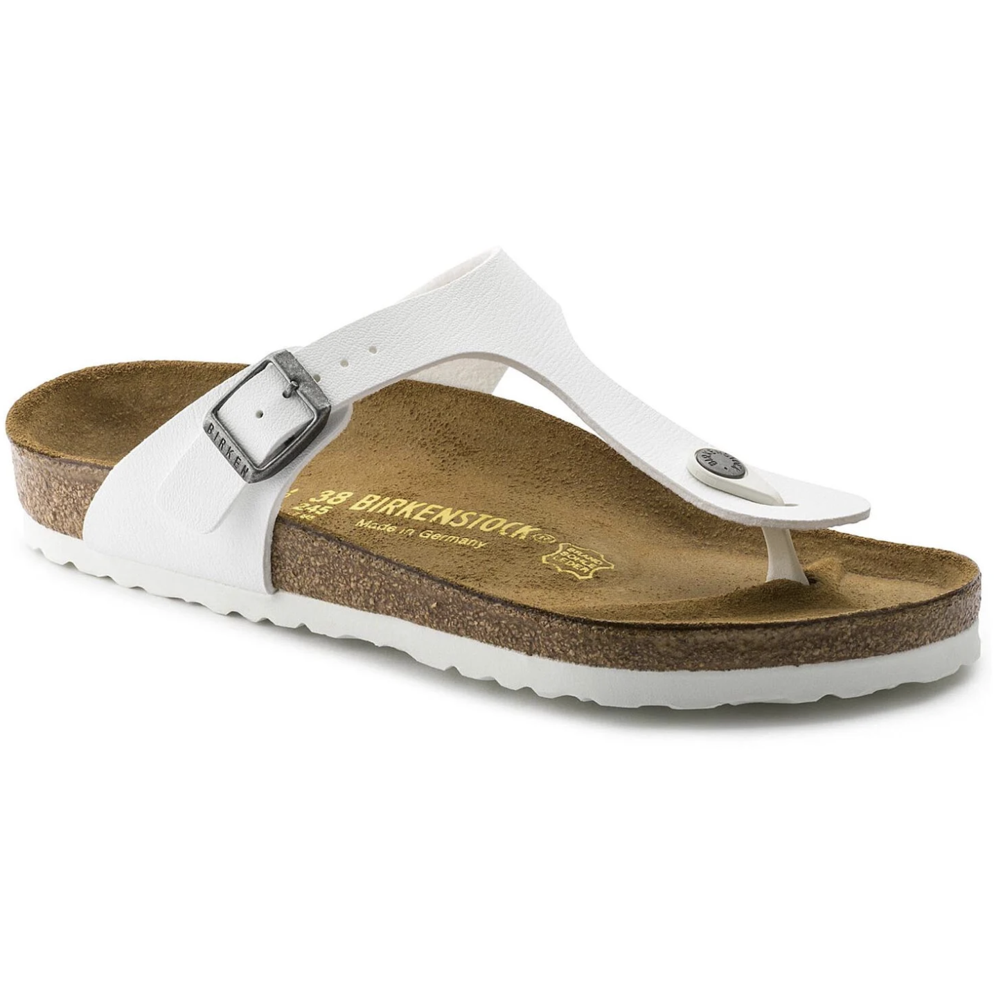 Birkenstock Gizeh Birko-Flor Classic Footbed Sandals - White | Comfortable Women's Summer Sandals for Beach, Walking & Casual Wear