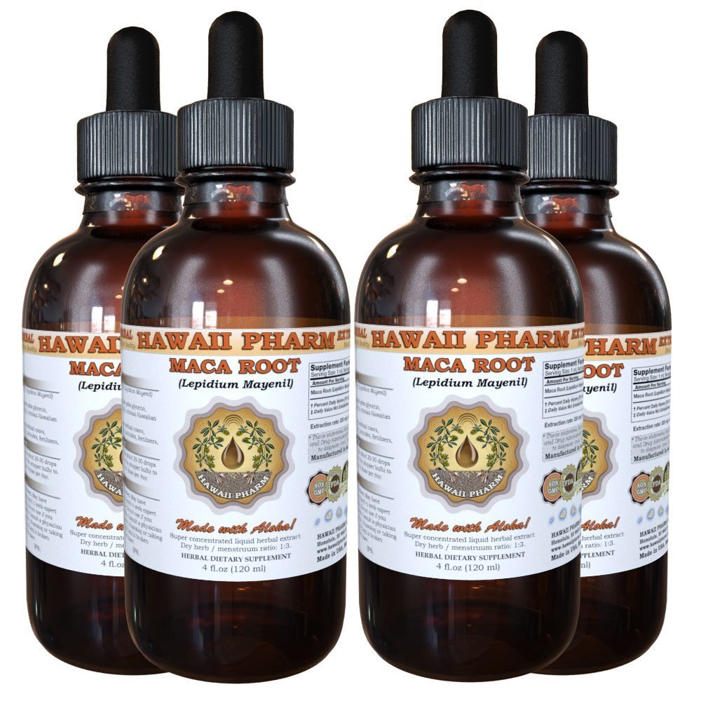 Organic Maca Root Liquid Extract (Lepidium Meyenii) - 4x4 oz Wild Harvested Tincture Supplement for Energy, Stamina & Hormonal Balance - Perfect for Smoothies, Tea & Daily Wellness Routine