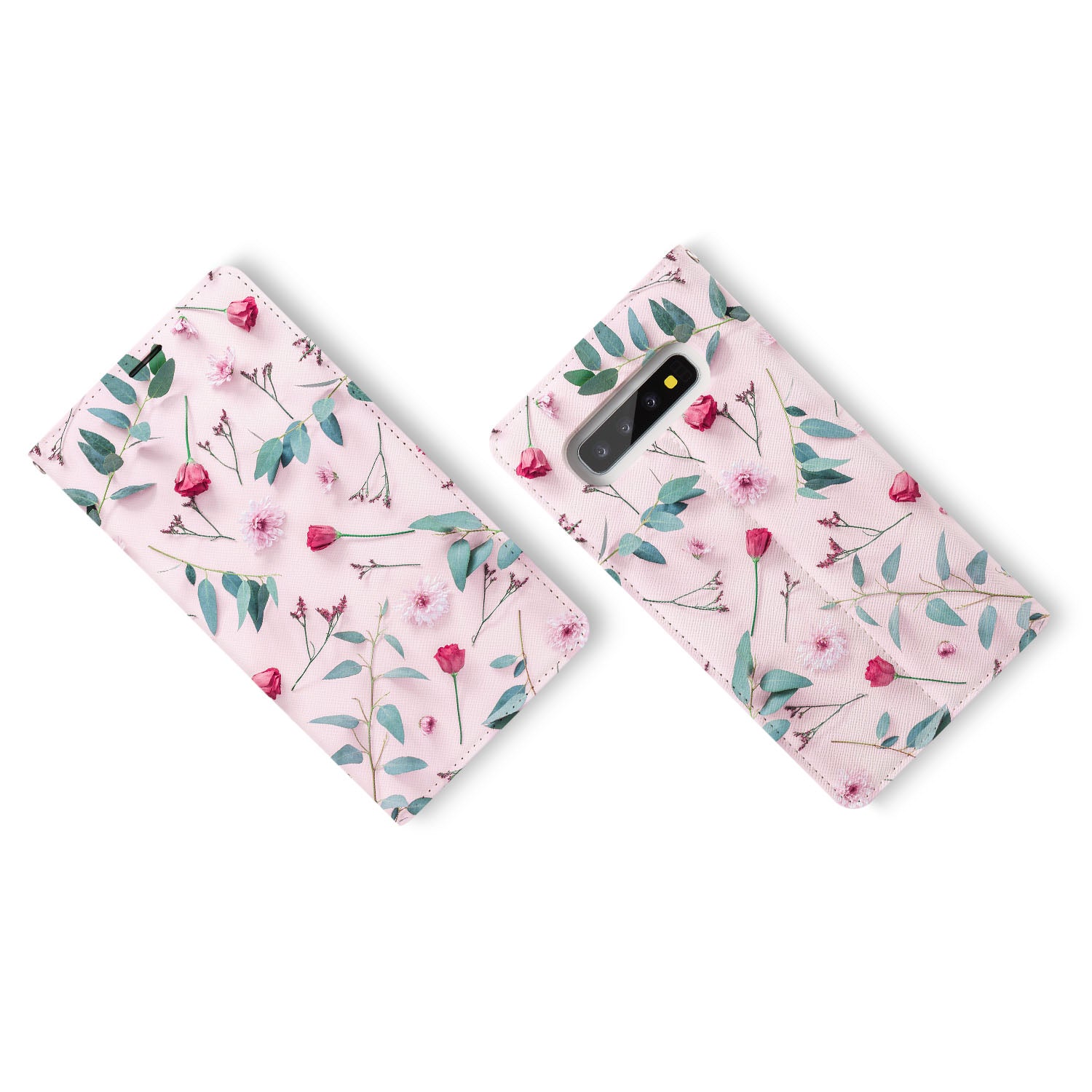 Samsung Wallet for Women - Pink Floral Design RFID Blocking Slim Card Holder for Credit Cards & ID - Perfect for Travel, Shopping & Everyday Use