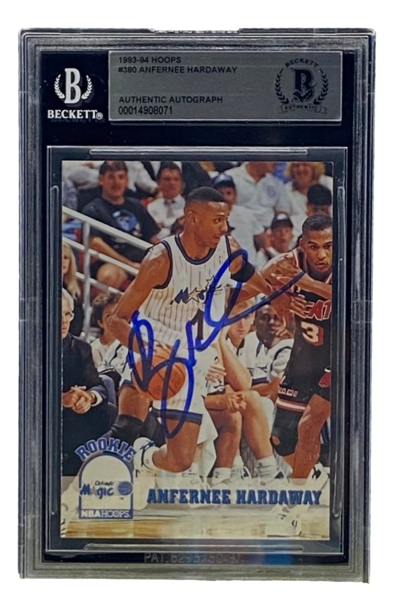 Penny Hardaway Autographed Orlando Magic 1993-94 Hoops #380 BAS Graded Card - Perfect for NBA Memorabilia Collectors & Basketball Fans Display