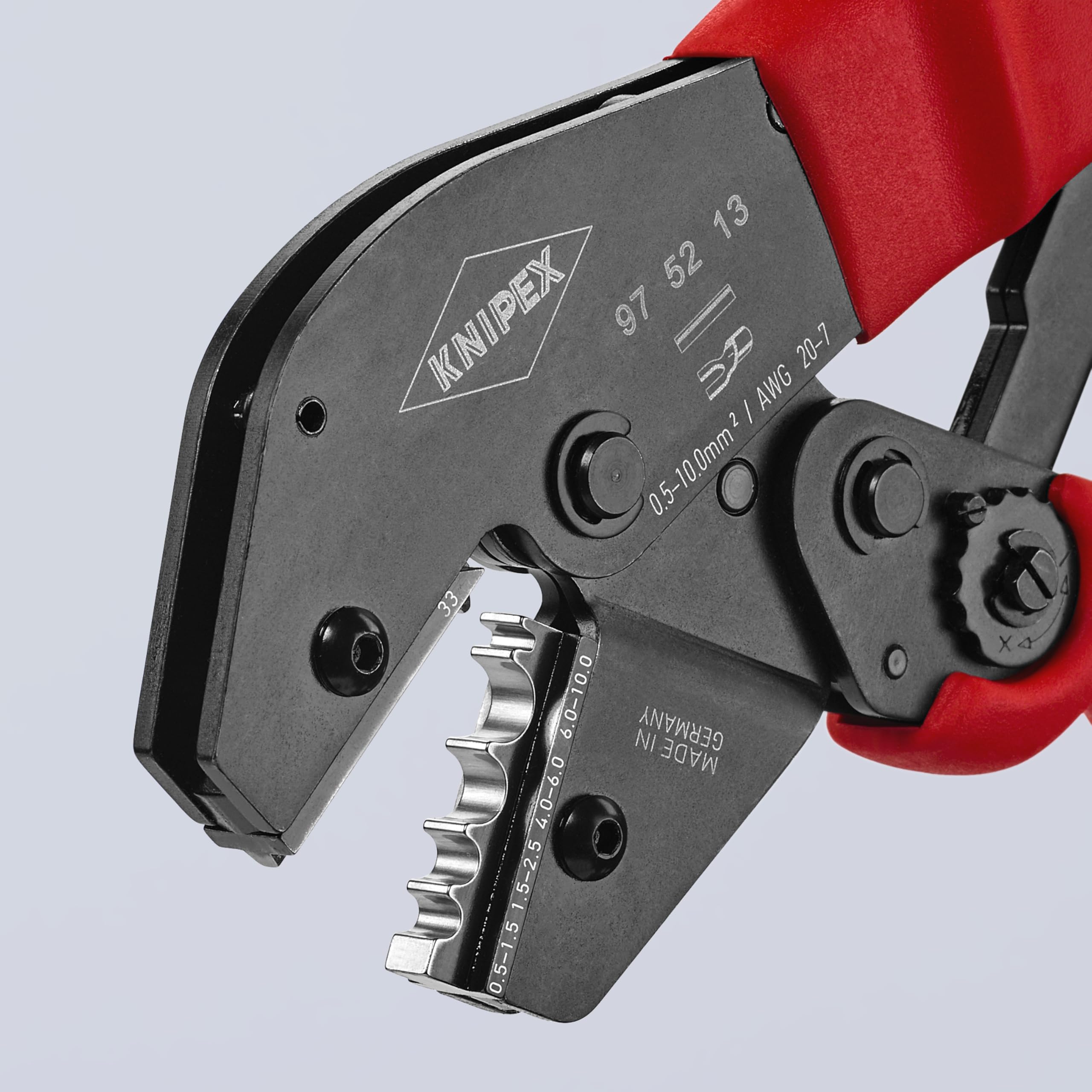 KNIPEX Crimping Pliers for Non-Insulated Cable Lugs - Professional Wire Terminal Crimper Tool for Electrical Wiring, Automotive & DIY Projects