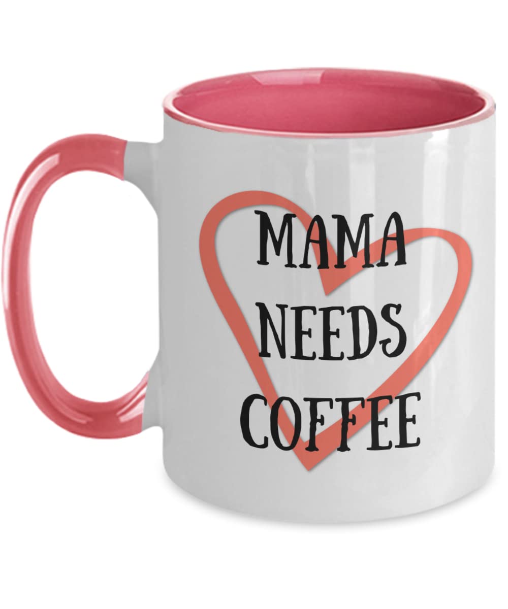 Funny Mama Needs Coffee Mug - Insulated Ceramic Coffee Cup with Handle - Perfect Gift for Moms, Mother's Day, Birthday - Great for Home, Office & Mom's Morning Coffee Break