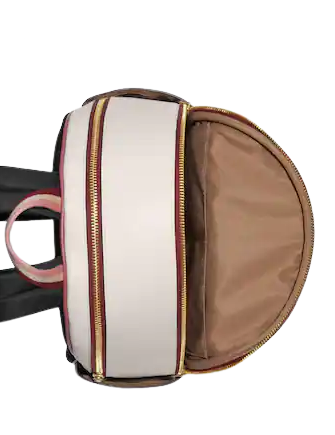 Coach Court Backpack with Stripe Heart Motif - Stylish Women's Leather Backpack for Work, Travel & College | Trendy Designer Handbag for Everyday Use