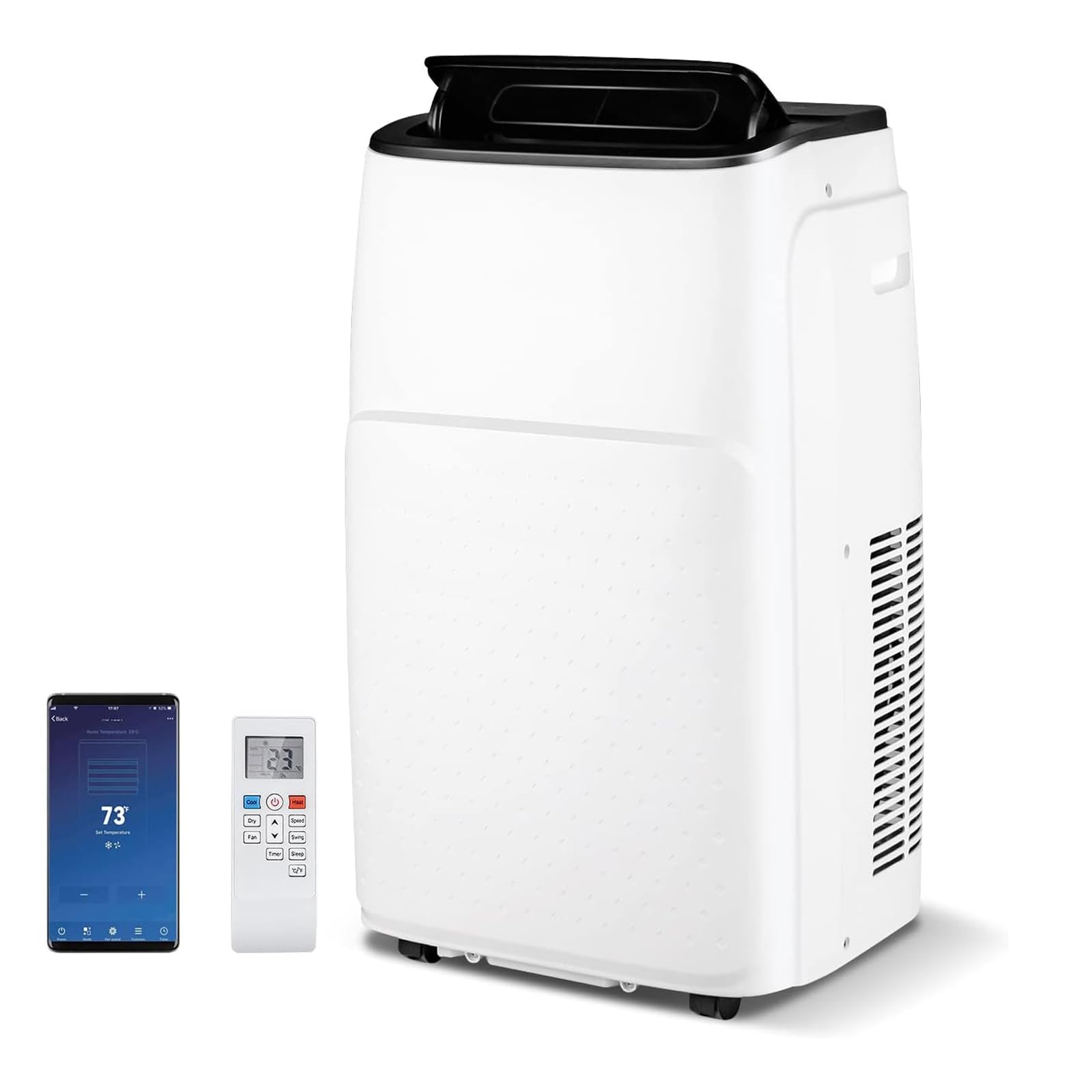GOFLAME 13000 BTU Portable Air Conditioner & Heater - 4-in-1 Standing AC Unit with Dehumidifier, Fan & Remote Control - Window Kit Included - Cools & Heats Rooms up to 600 Sq.Ft - Perfect for Bedrooms, Living Rooms & Home Offices
