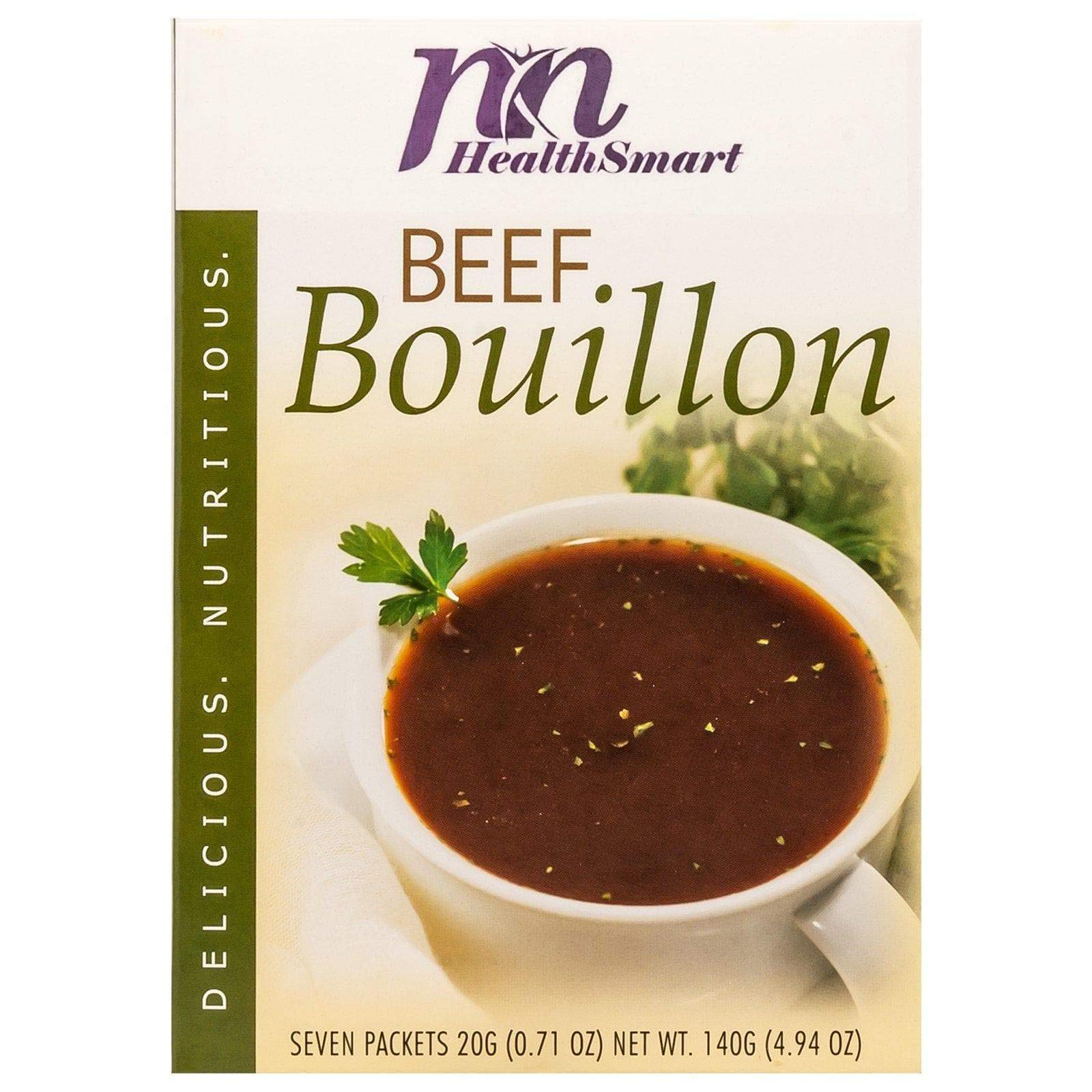 HealthSmart High Protein Beef Bouillon Soup - 15g Protein, Low Calorie, Low Carb, Sugar Free, Fat Free, KETO & Ideal Protein Diet Friendly - 7 Count Box - Perfect for Weight Loss, Meal Replacement & Healthy Cooking