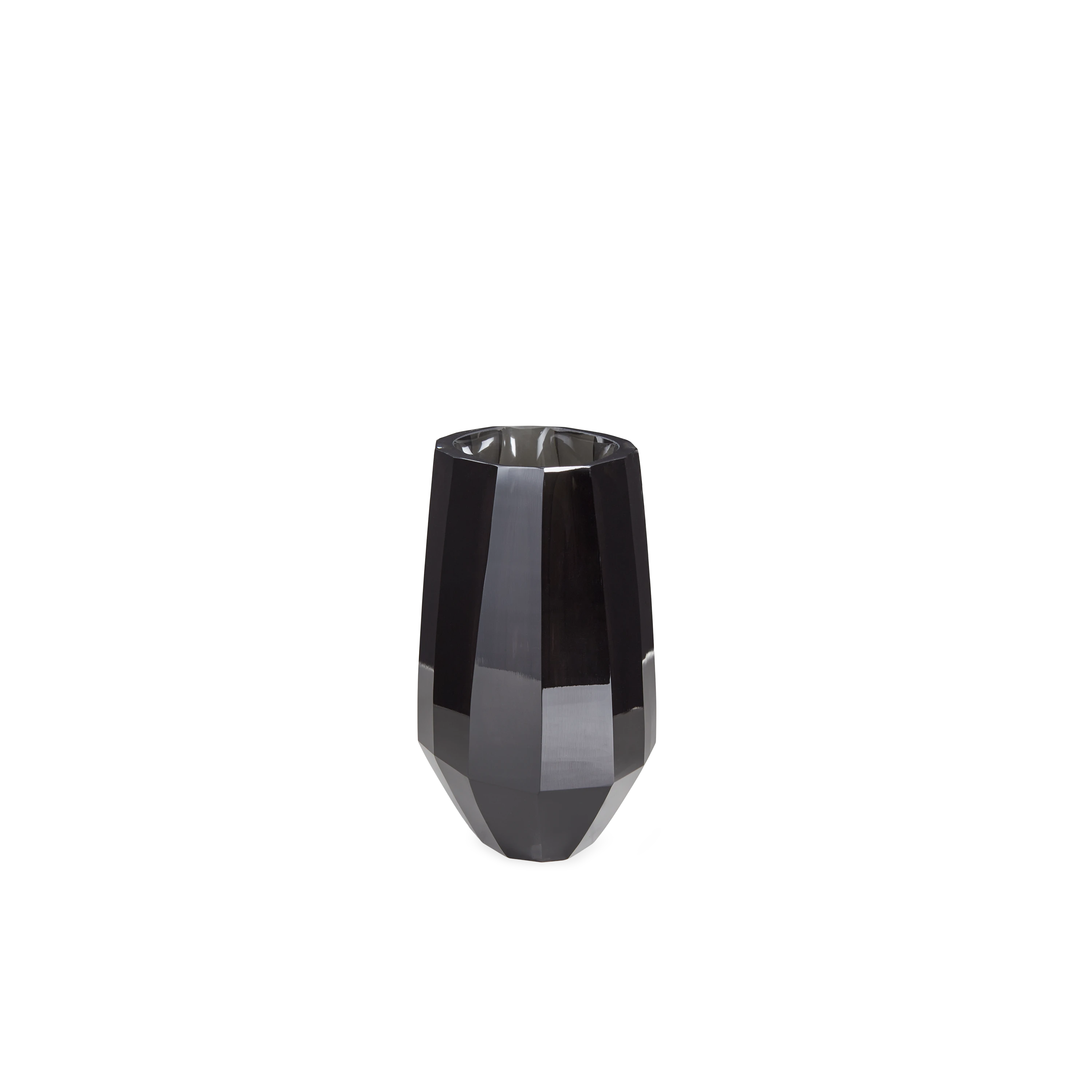 Elegant Faceted Glass Vase for Flowers - Modern Home Decor Centerpiece for Dining Table, Wedding, and Living Room