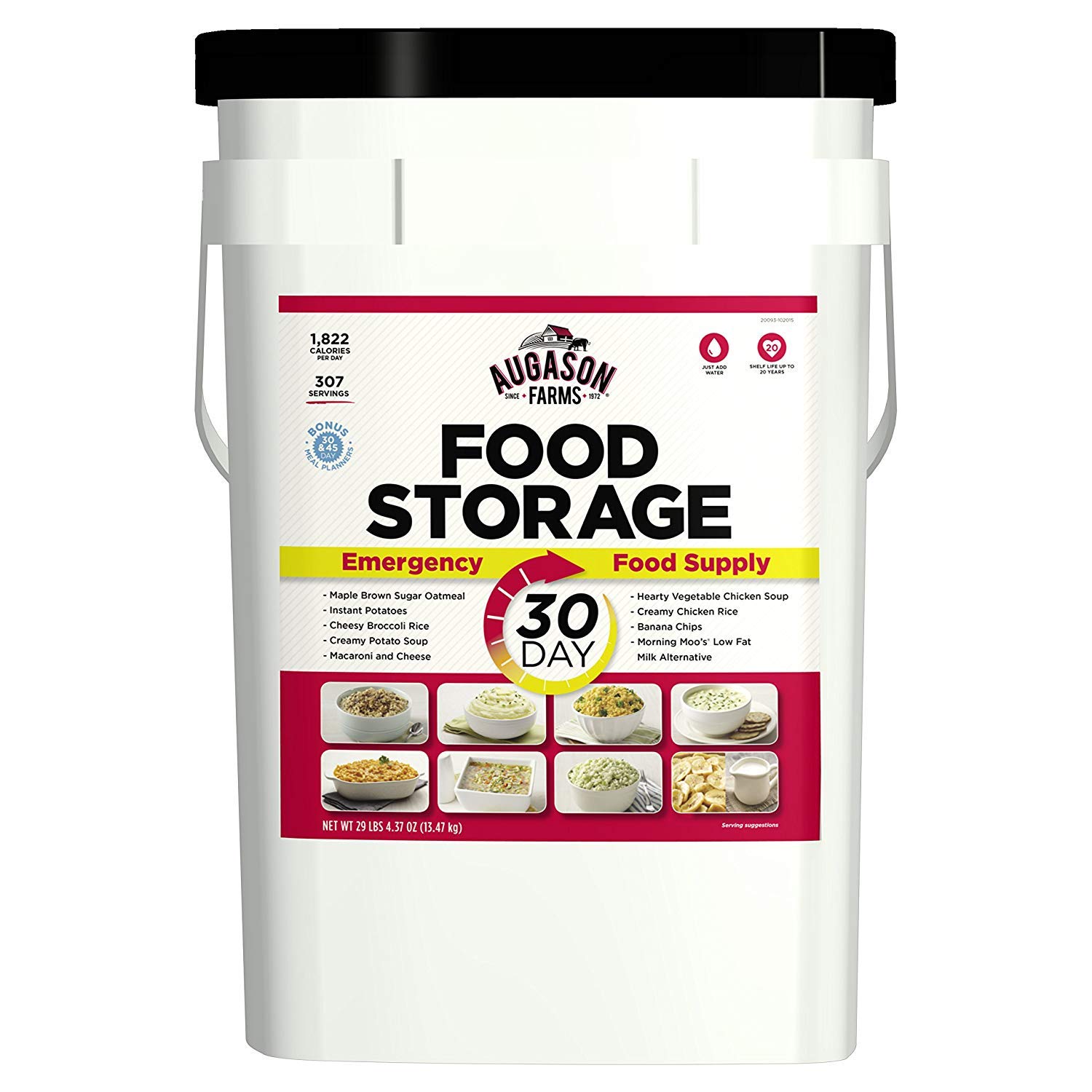 Augason Farms 30-Day Emergency Food Supply Kit - 29 lb 4.37 oz (8.5 Gallon Pail) - 3 Pack | Long-Term Food Storage for Emergencies, Camping & Survival Preparedness