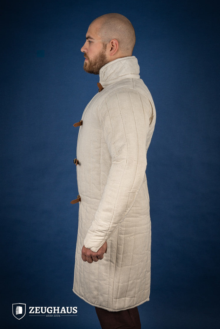 Medieval Front Buckled Gambeson Cream - Lightweight Armor for LARP, Cosplay & Renaissance Fairs | B-Stock Discount
