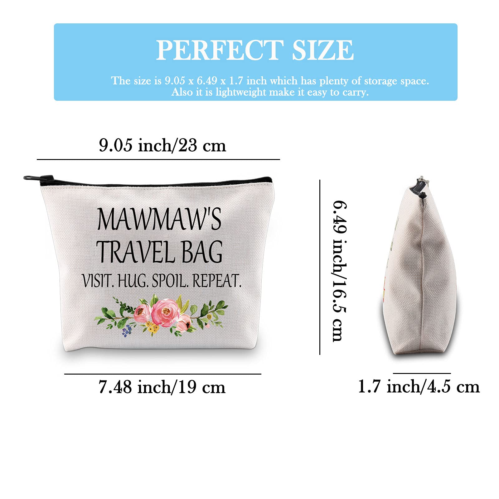 Funny Travel Makeup Pouch for Grandma - GJTIM Cosmetic Bag & Toiletry Case | Perfect Gift for Mawmaw | Ideal for Travel, Spa Days & Mother's Day Gifts