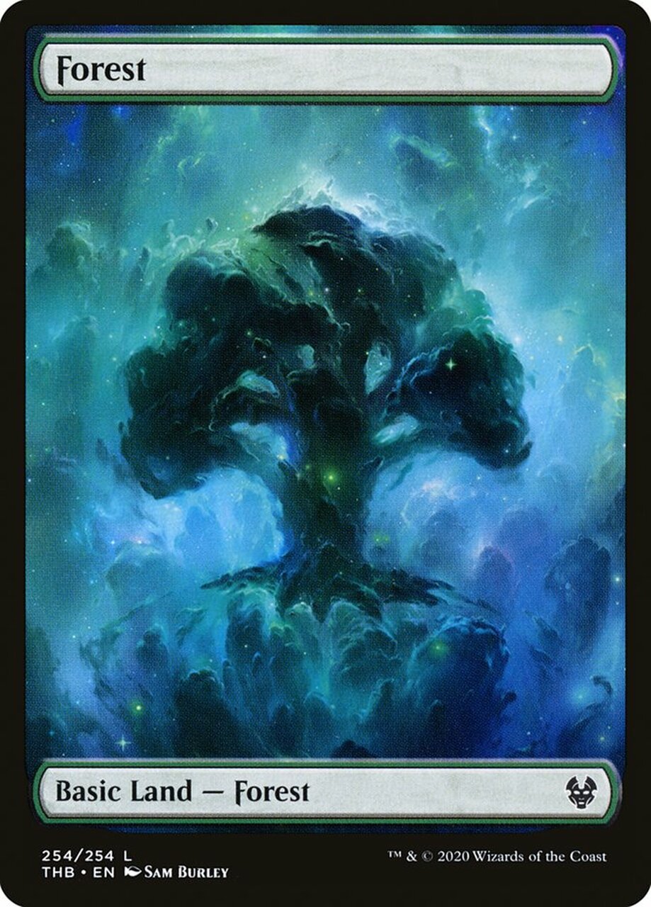 Premium Foil Forest Full Art Land Card - Theros Beyond Death MTG | Perfect for Commander, Modern & Standard Decks | Enhance Your Magic: The Gathering Gameplay