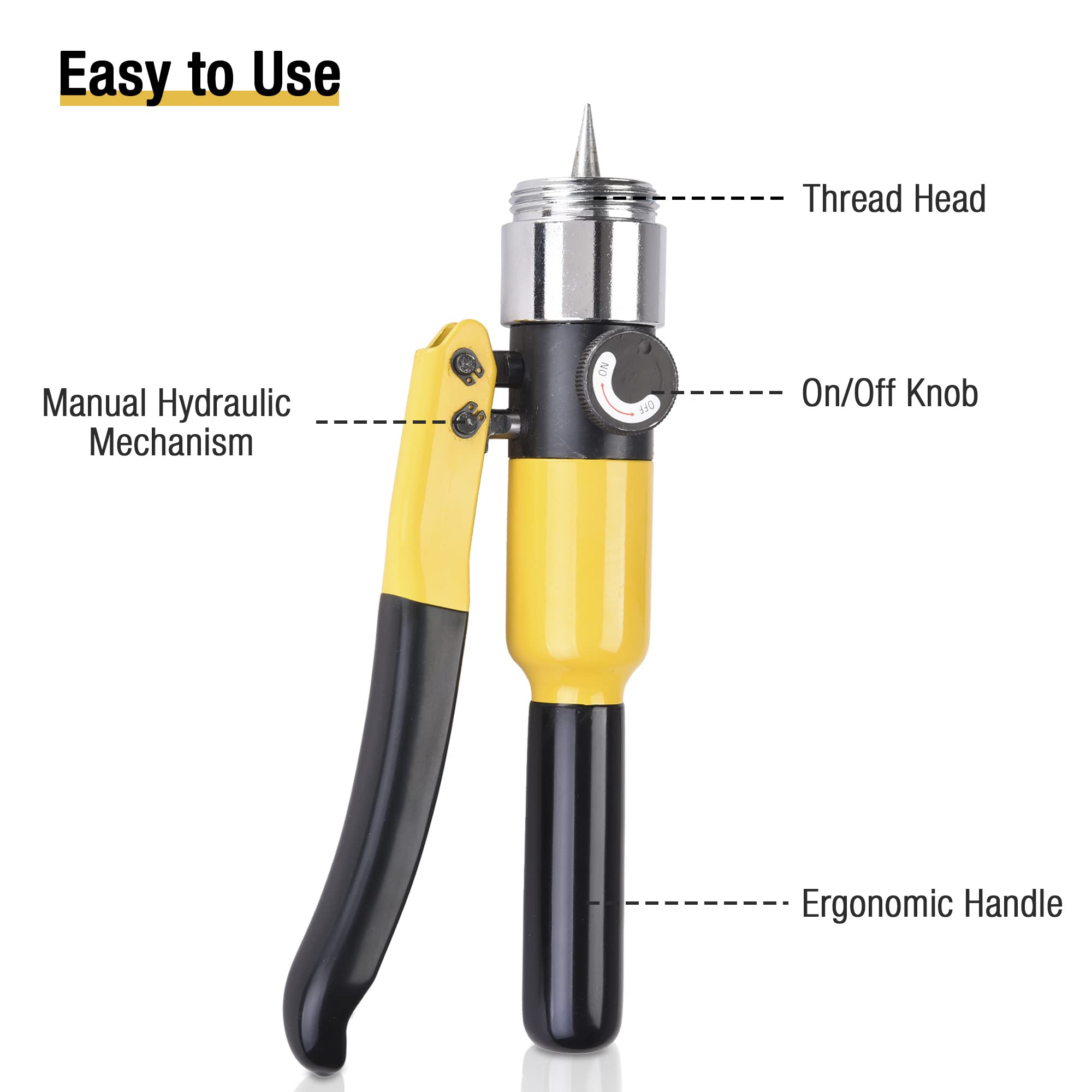 Yescom Hydraulic Swaging Tool Kit - 7 Lever Tube Expander & HVAC Bender with Carrying Case | Professional Pipe Flaring for Plumbing, Refrigeration & Automotive Repair