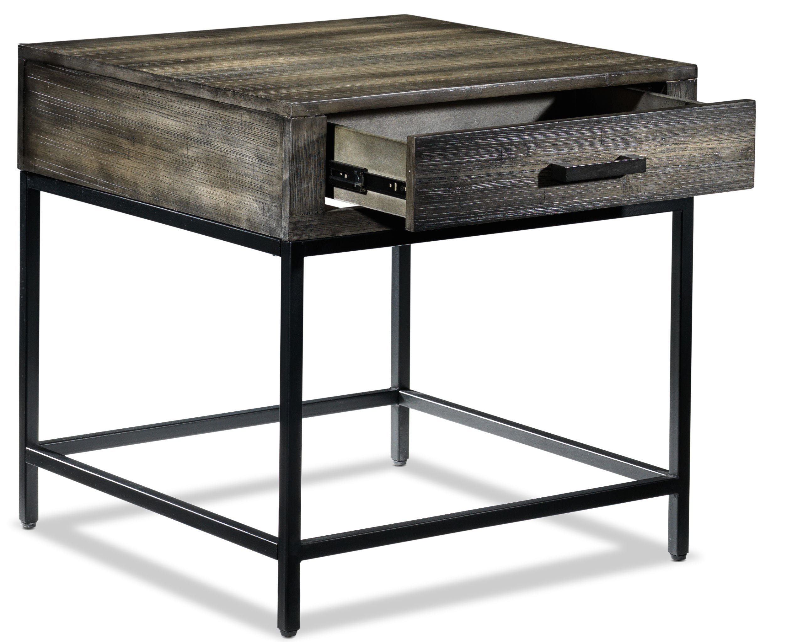 Asher 24 Inch Modern End Table with Storage Shelf - Space-Saving Grey Side Table for Living Room, Bedroom & Office - Sturdy Nightstand with Easy Assembly