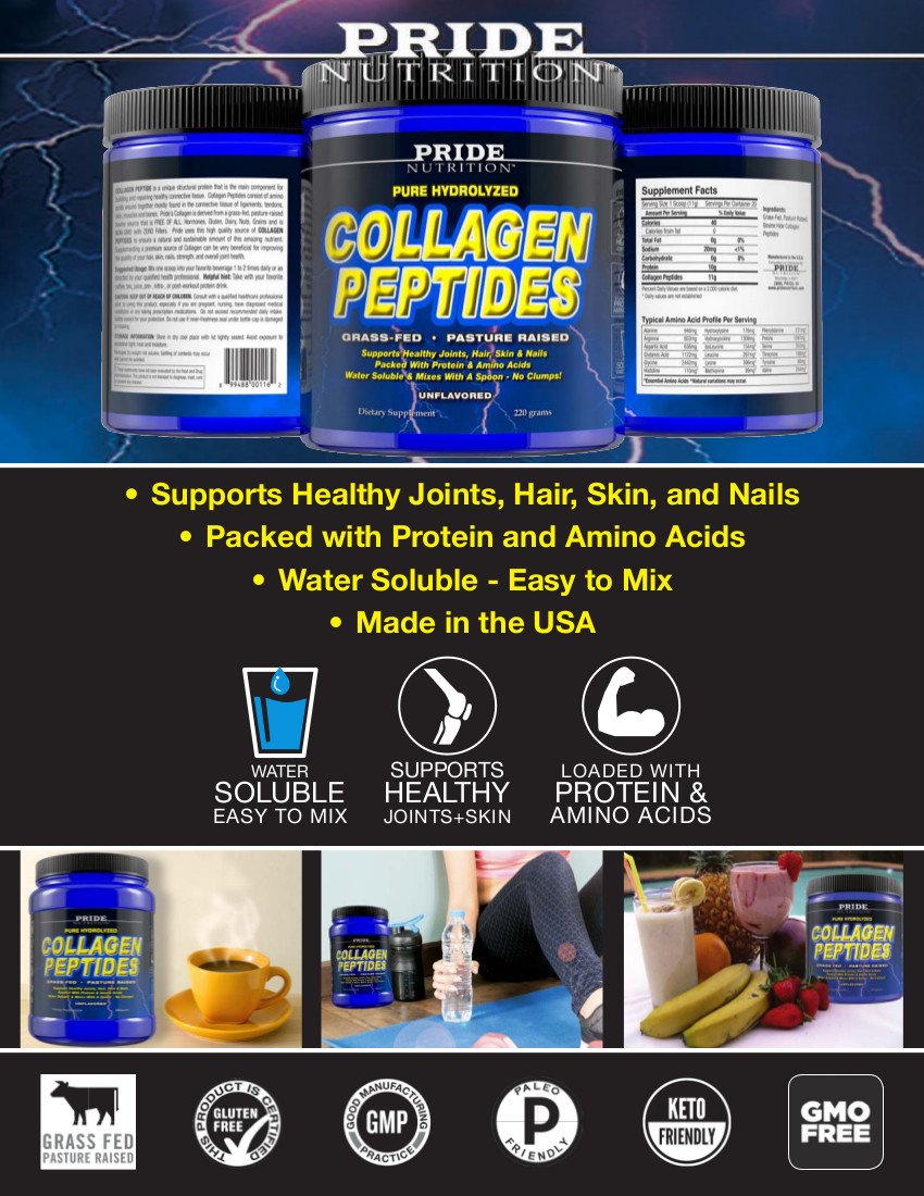 Grass-Fed Hydrolyzed Collagen Peptides Powder - Paleo & Keto Friendly Supplement for Youthful Skin, Healthy Hair, Strong Nails & Joint Support - Non-GMO, Gluten Free - Perfect for Smoothies, Coffee & Baking
