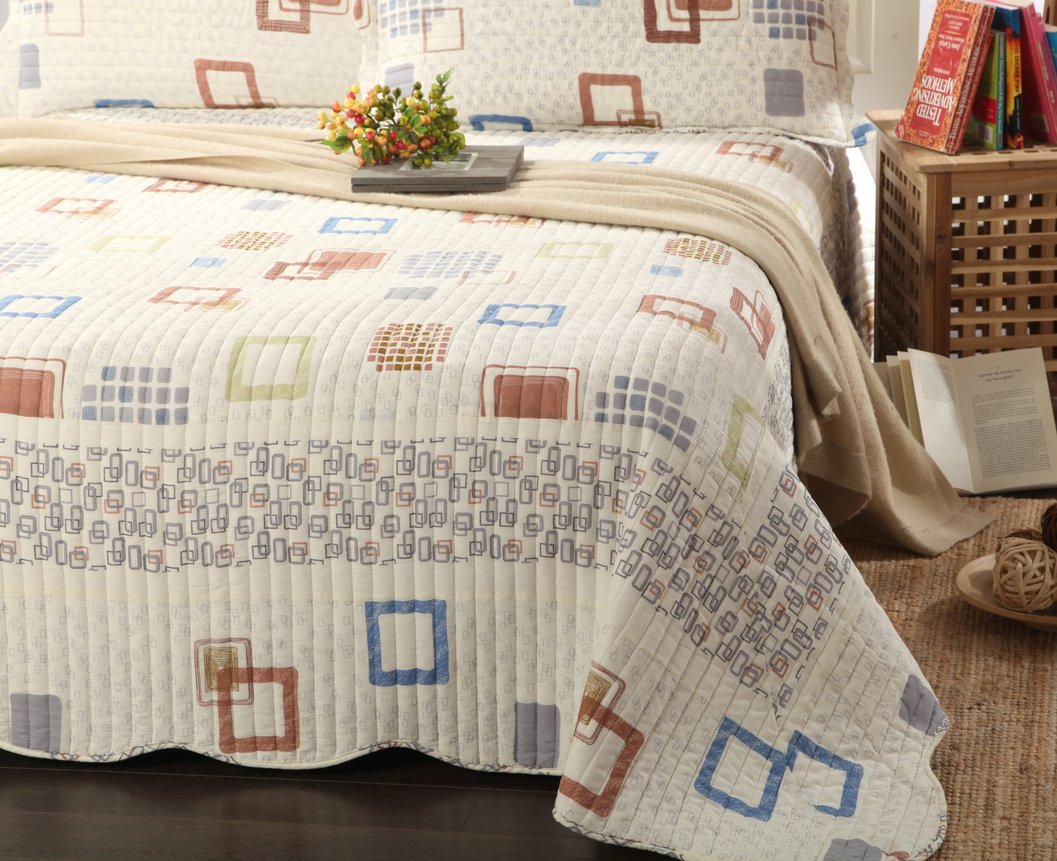 Tache 3-Piece Floral Matelassé Celtic Cathedral Bedspread Quilt Set - Queen Size Luxury Bedding for Master Bedroom, Guest Room & Dorm Decor